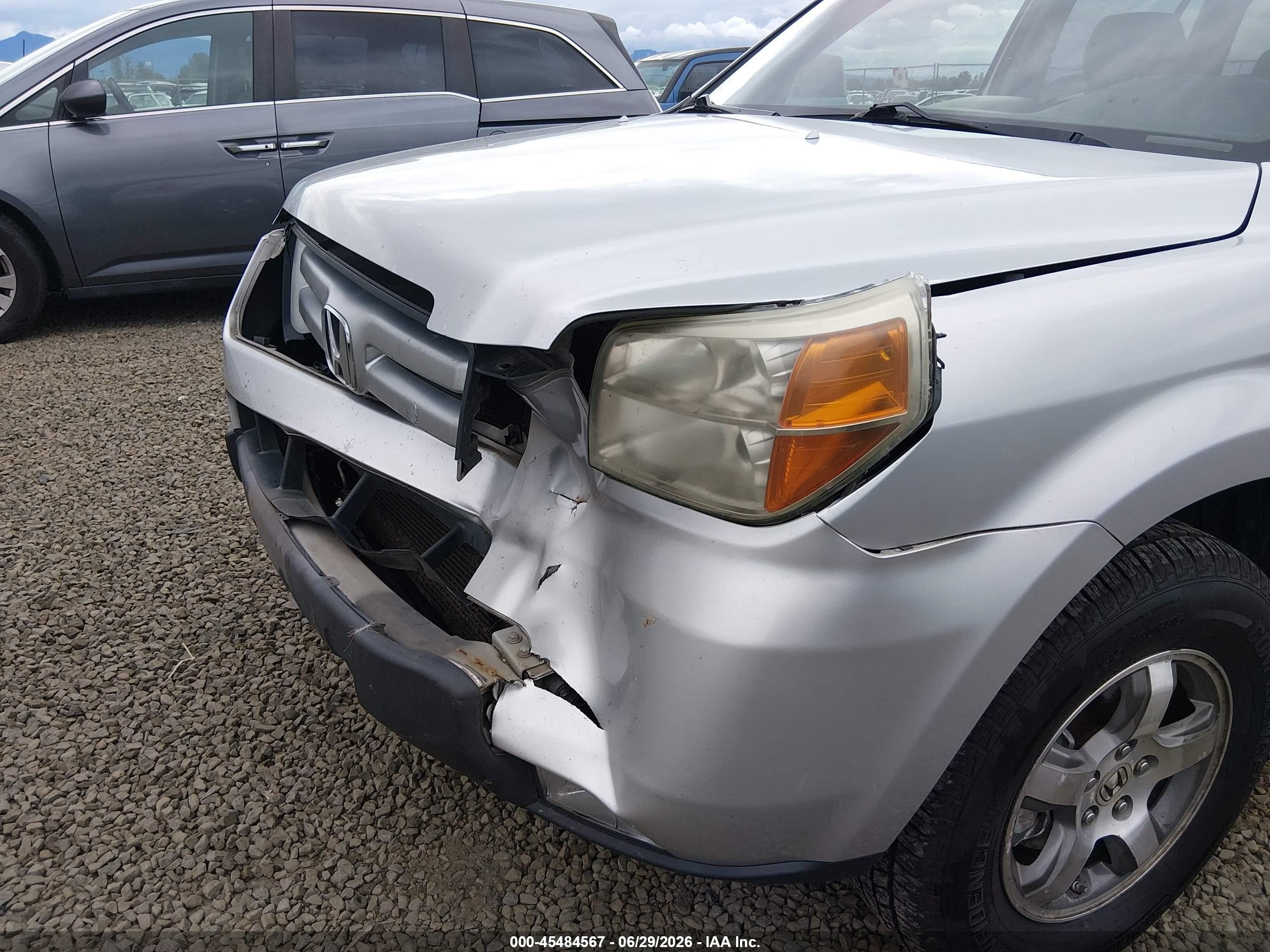 2006 Honda Pilot Ex-l Silver vin: 2HKYF18686H535931