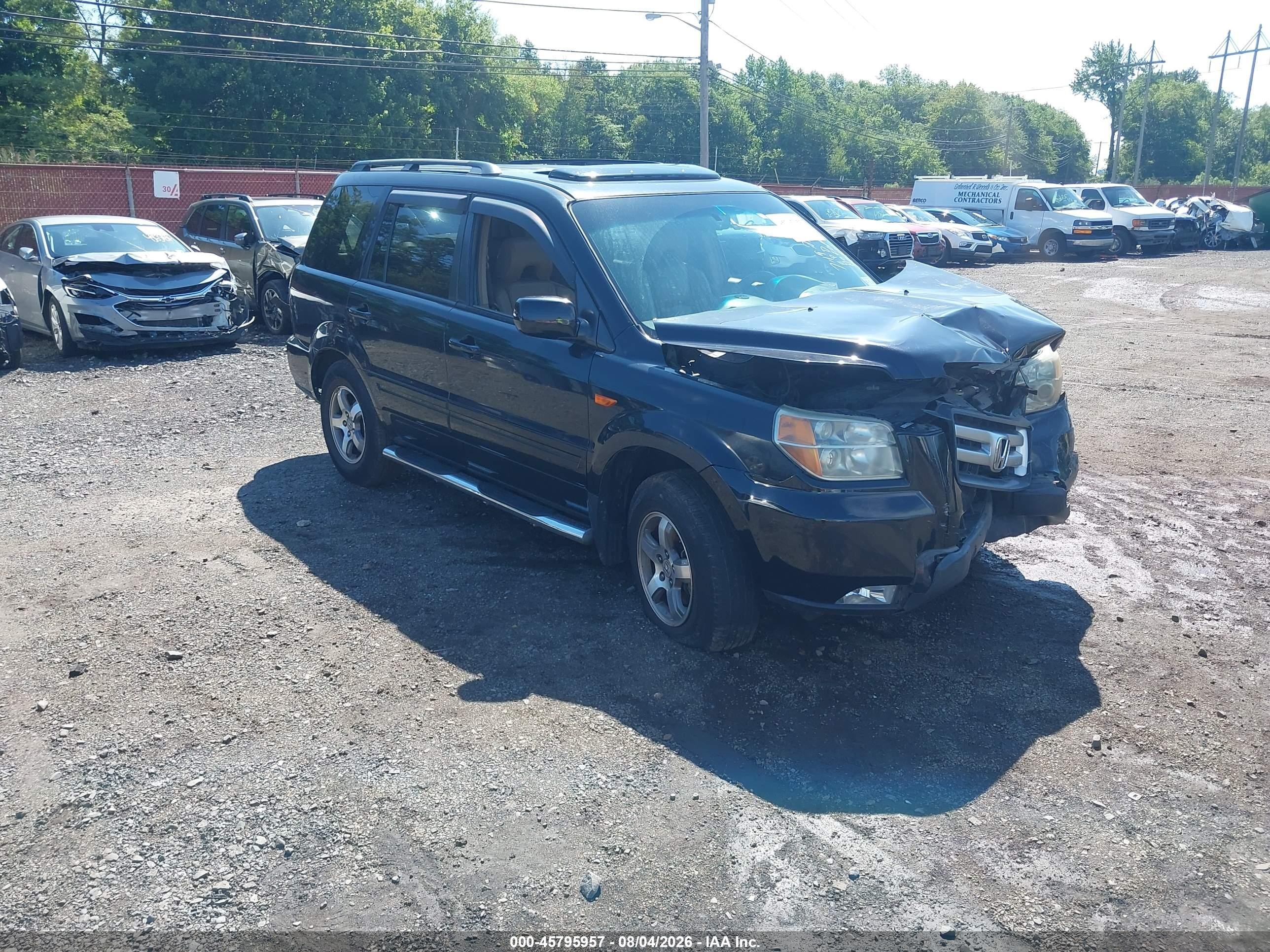 2006 Honda Pilot Ex-l Black vin: 2HKYF18686H538411