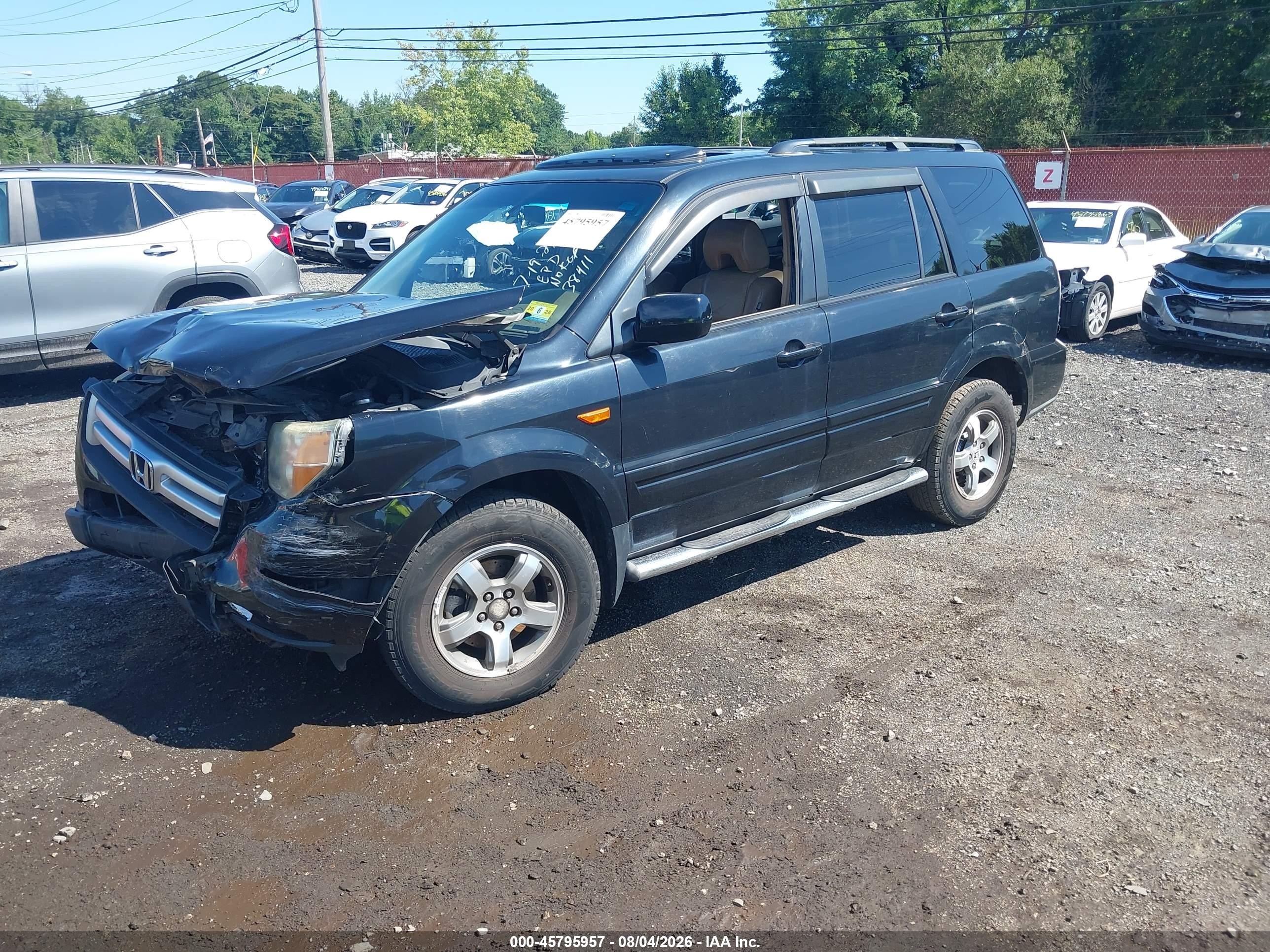 2006 Honda Pilot Ex-l Black vin: 2HKYF18686H538411