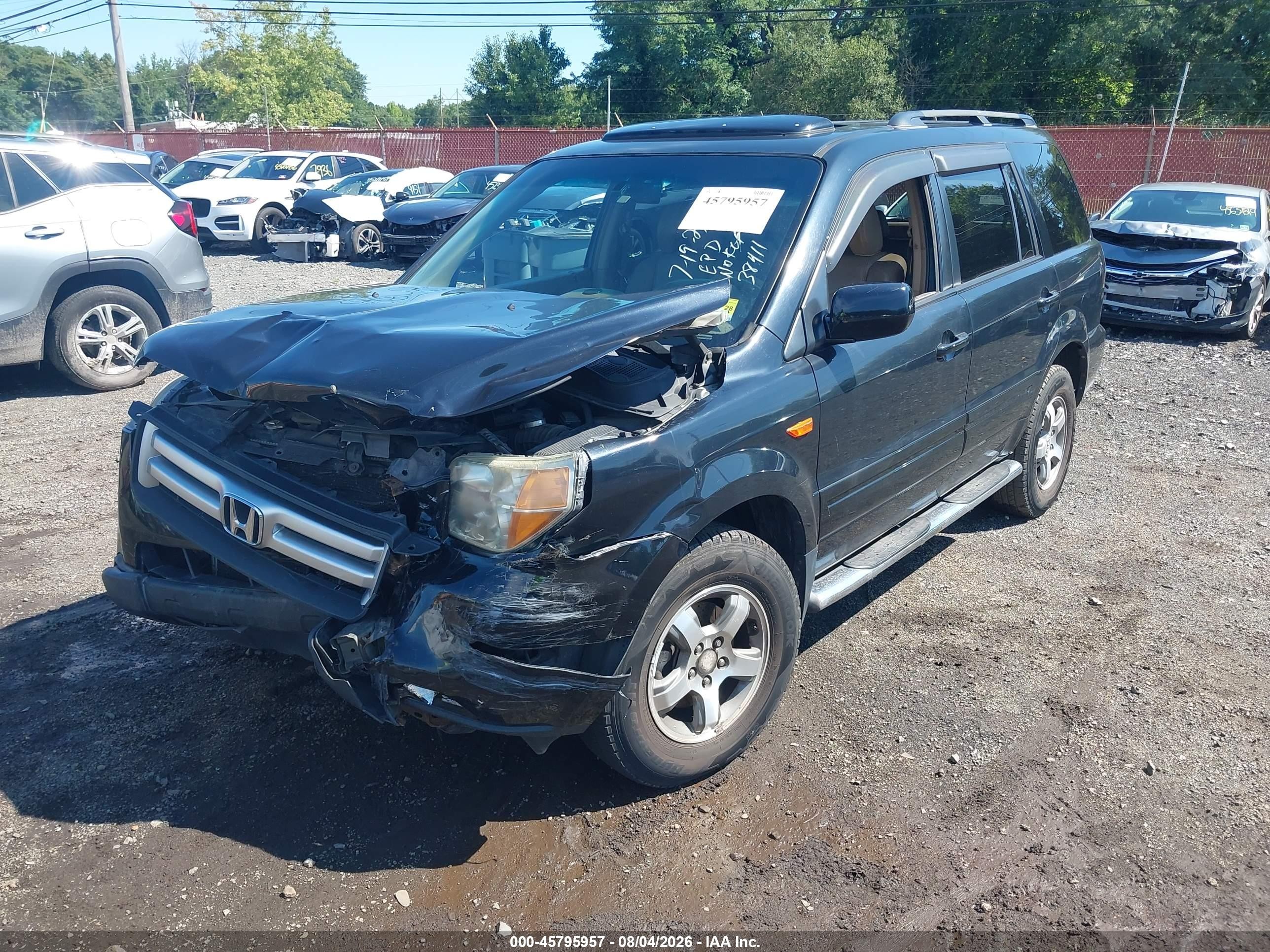 2006 Honda Pilot Ex-l Black vin: 2HKYF18686H538411