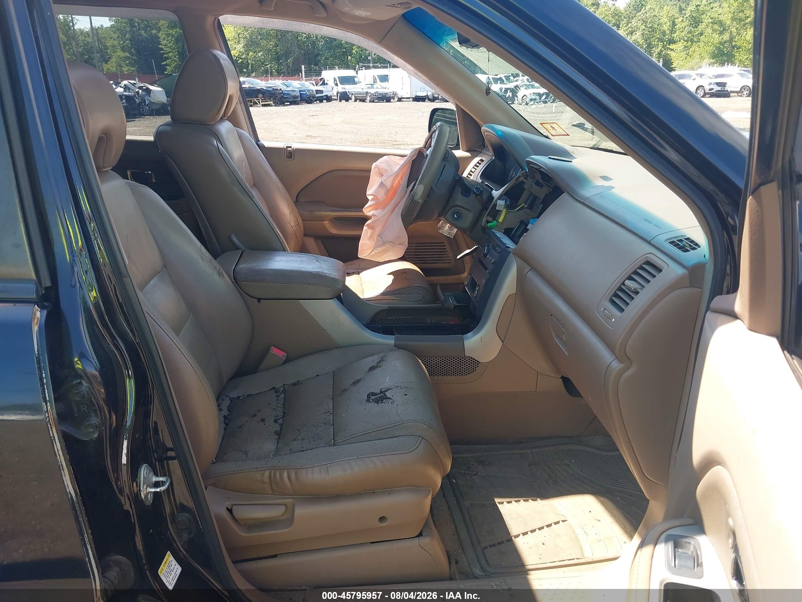 2006 Honda Pilot Ex-l Black vin: 2HKYF18686H538411