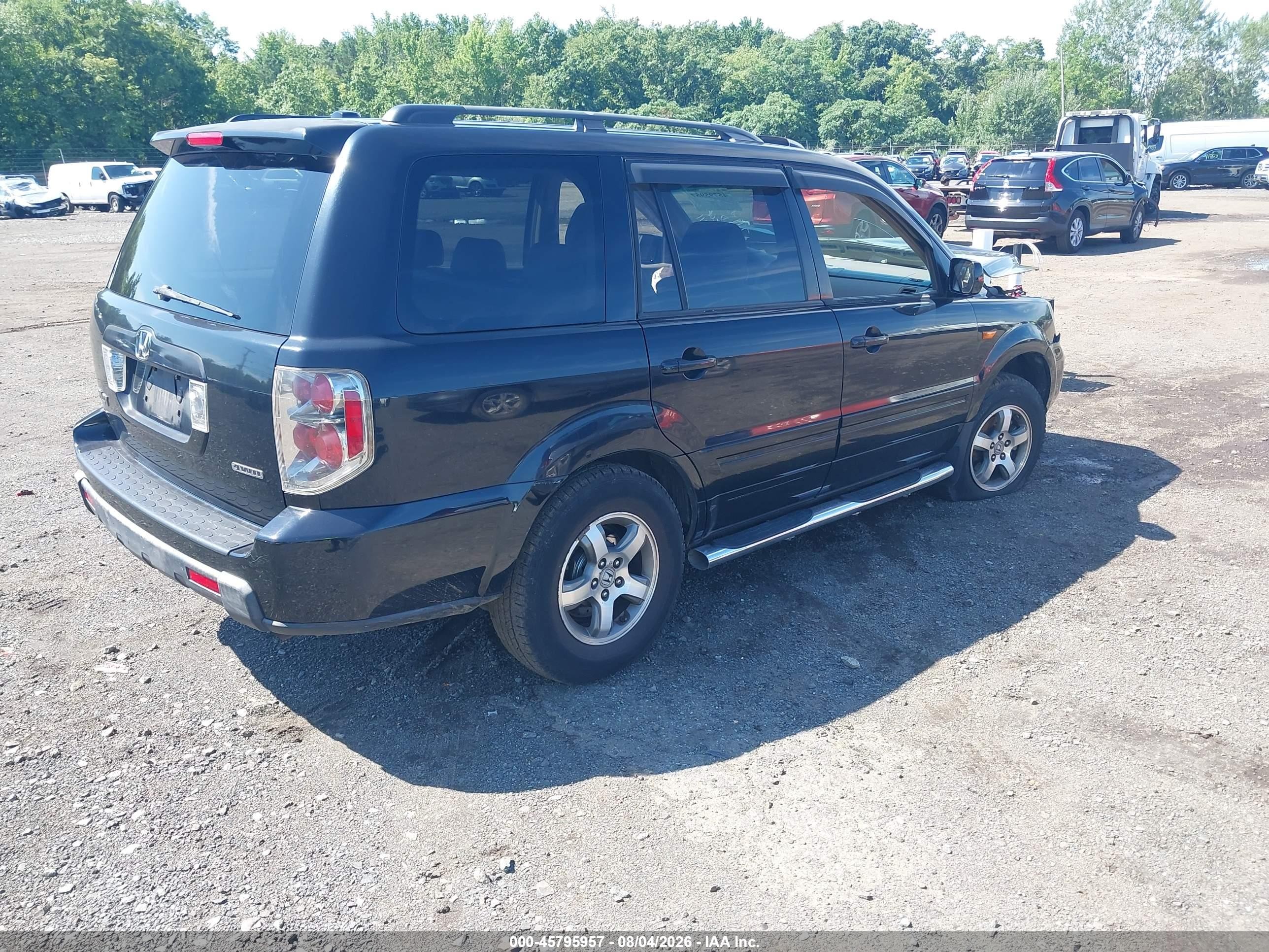 2006 Honda Pilot Ex-l Black vin: 2HKYF18686H538411
