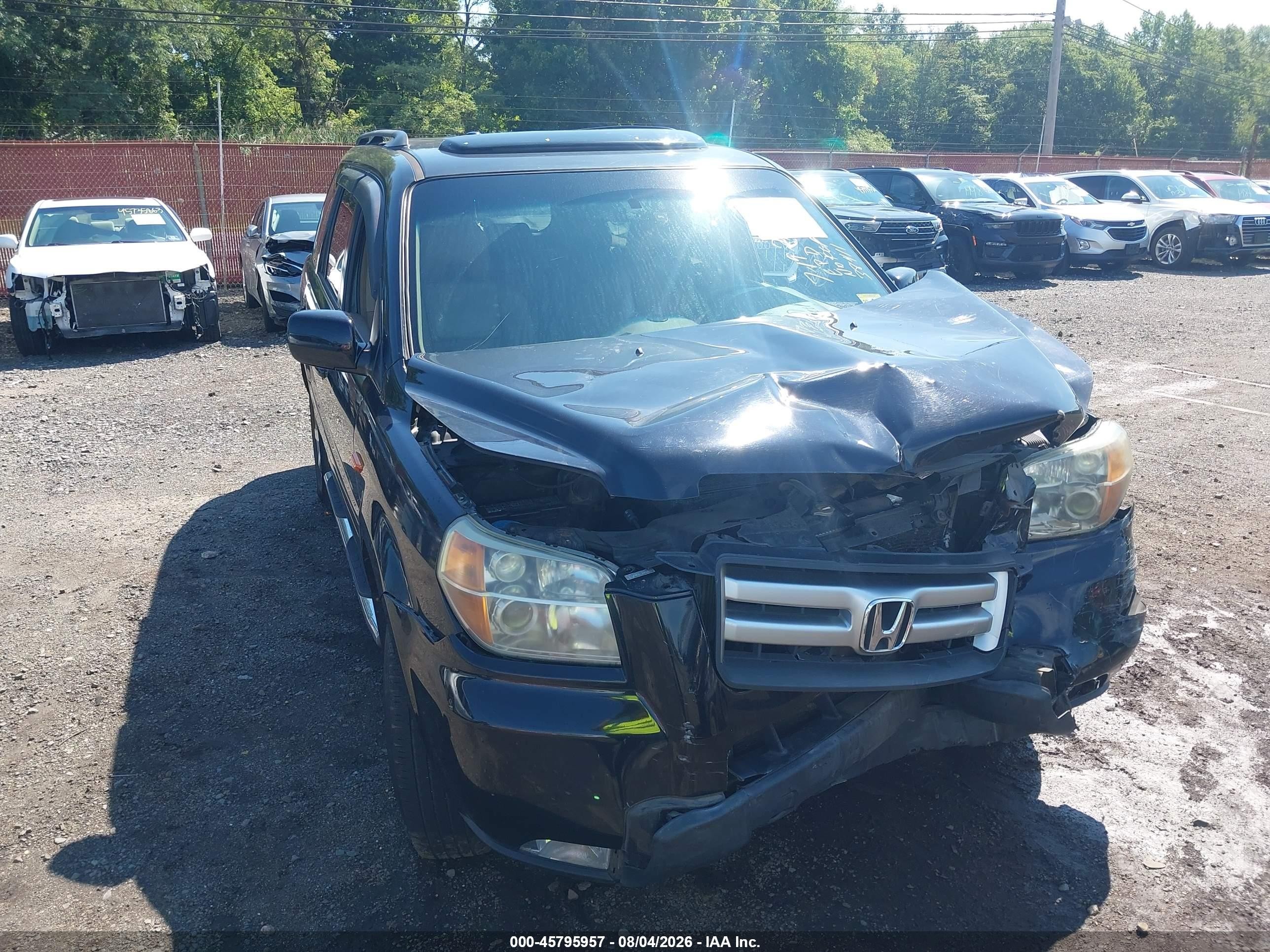 2006 Honda Pilot Ex-l Black vin: 2HKYF18686H538411