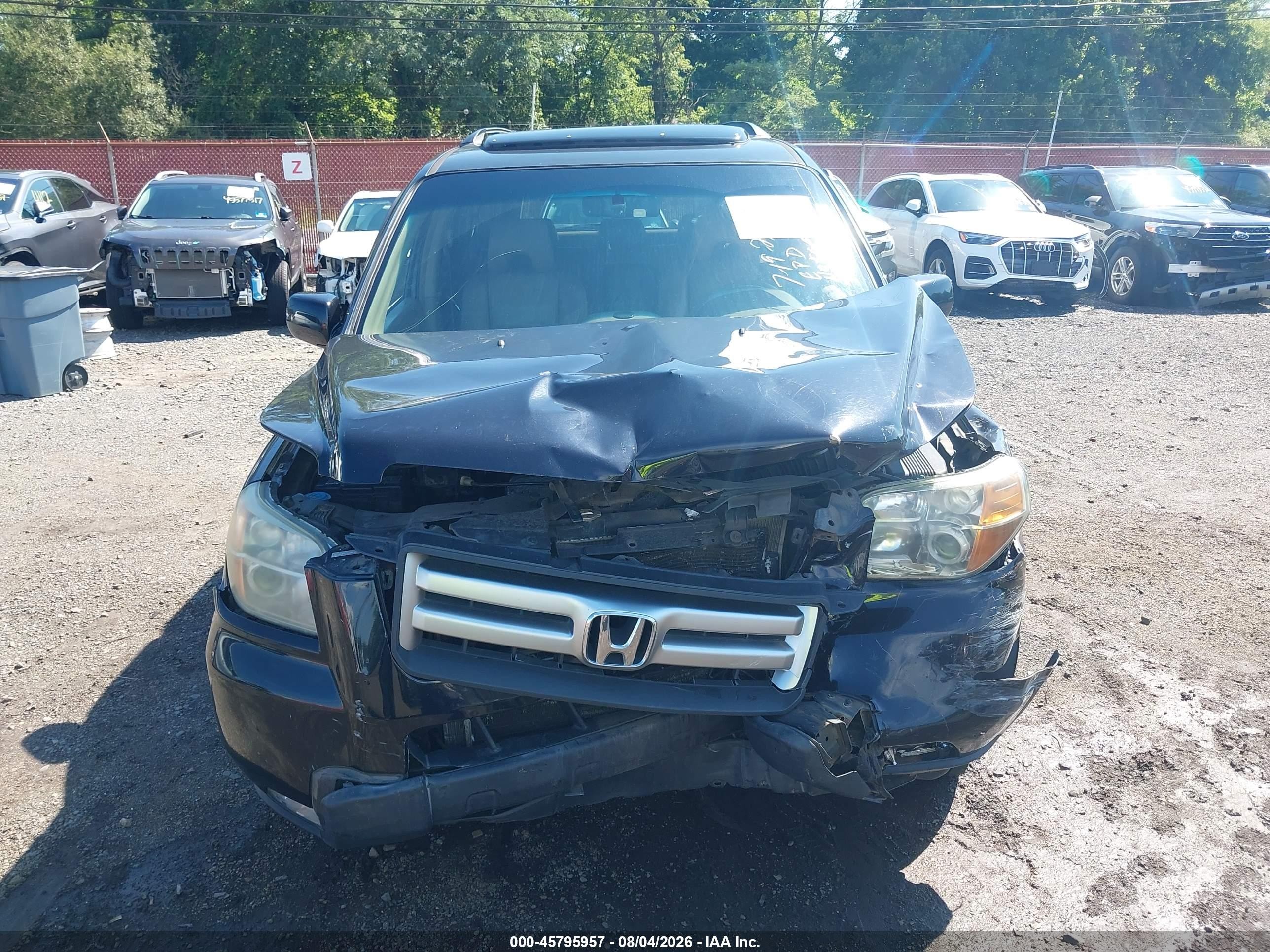 2006 Honda Pilot Ex-l Black vin: 2HKYF18686H538411