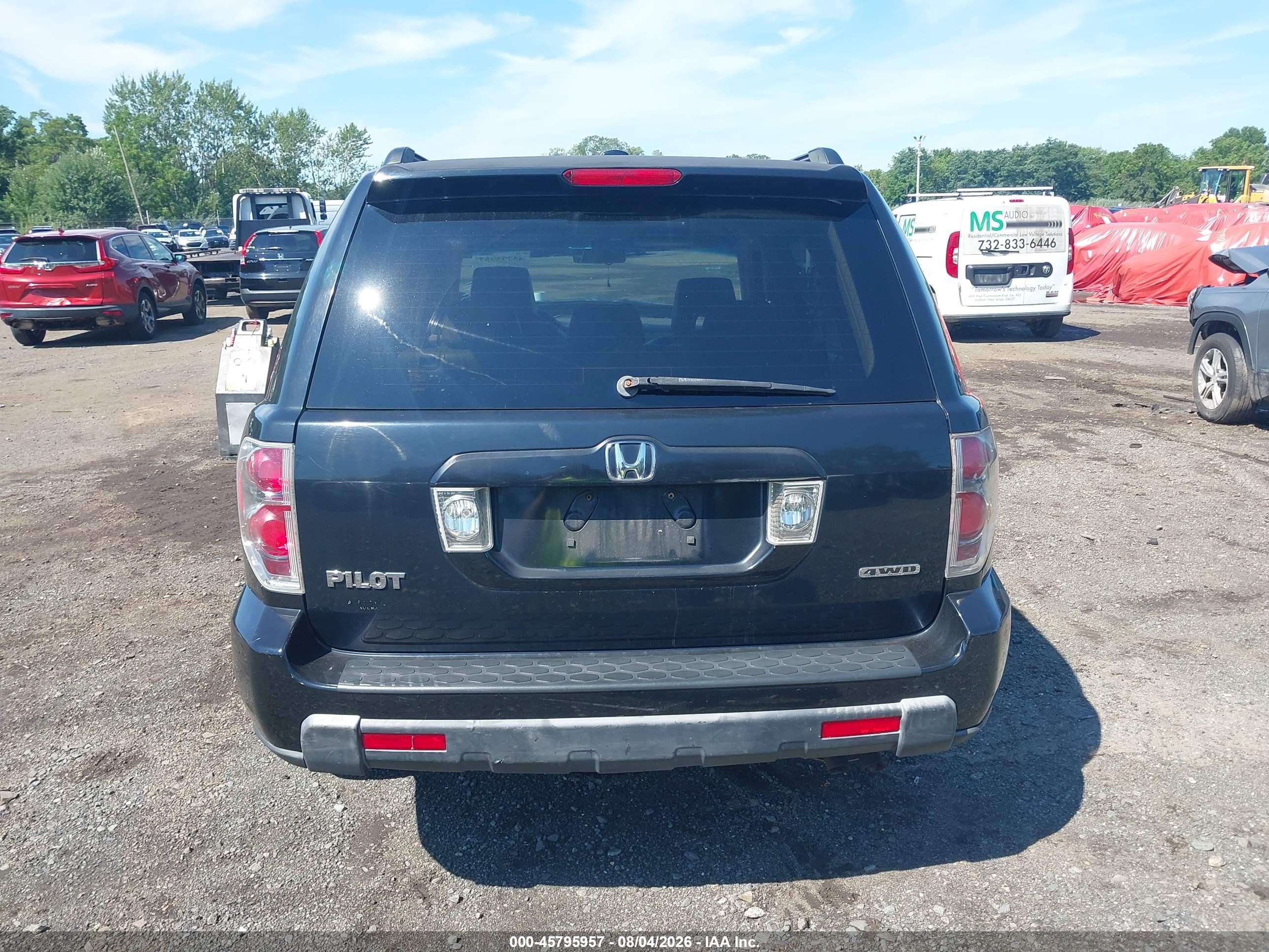 2006 Honda Pilot Ex-l Black vin: 2HKYF18686H538411