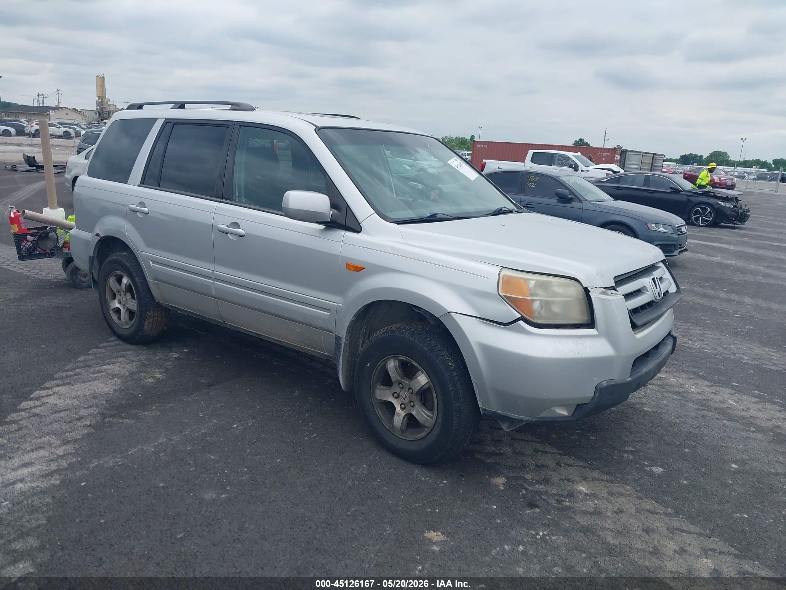 2007 Honda Pilot Ex-l Silver vin: 2HKYF18687H515468