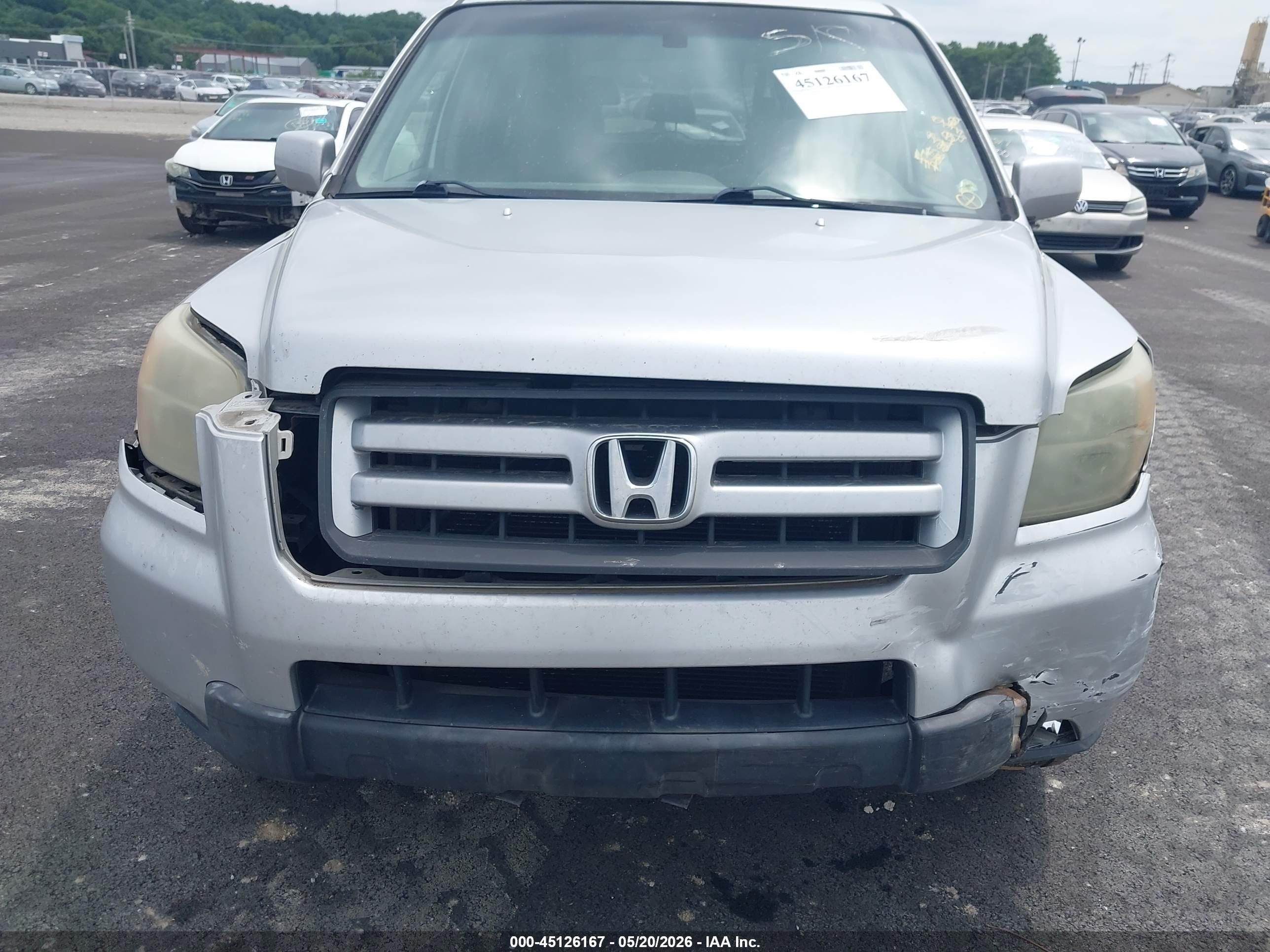 2007 Honda Pilot Ex-l Silver vin: 2HKYF18687H515468