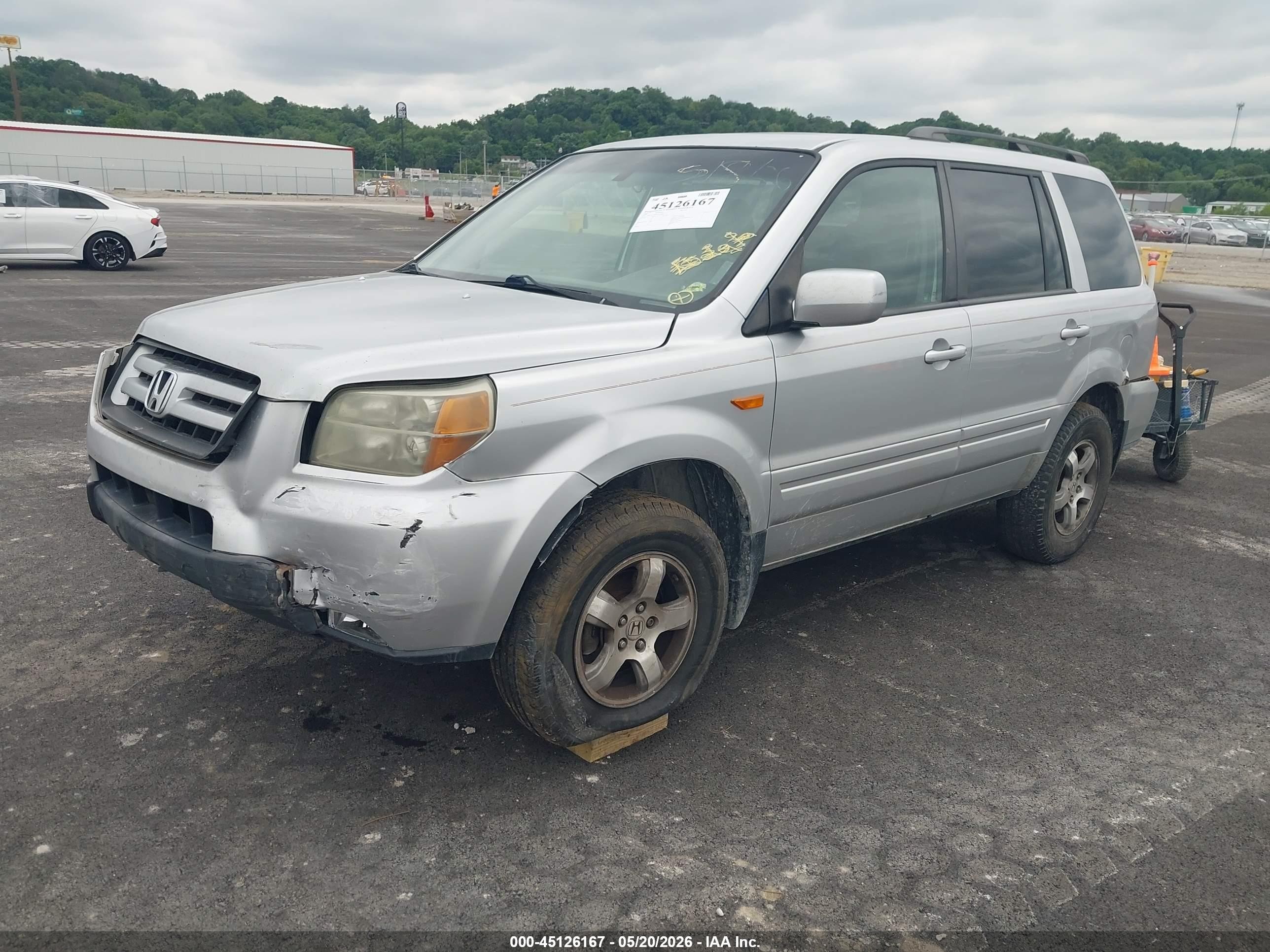 2007 Honda Pilot Ex-l Silver vin: 2HKYF18687H515468