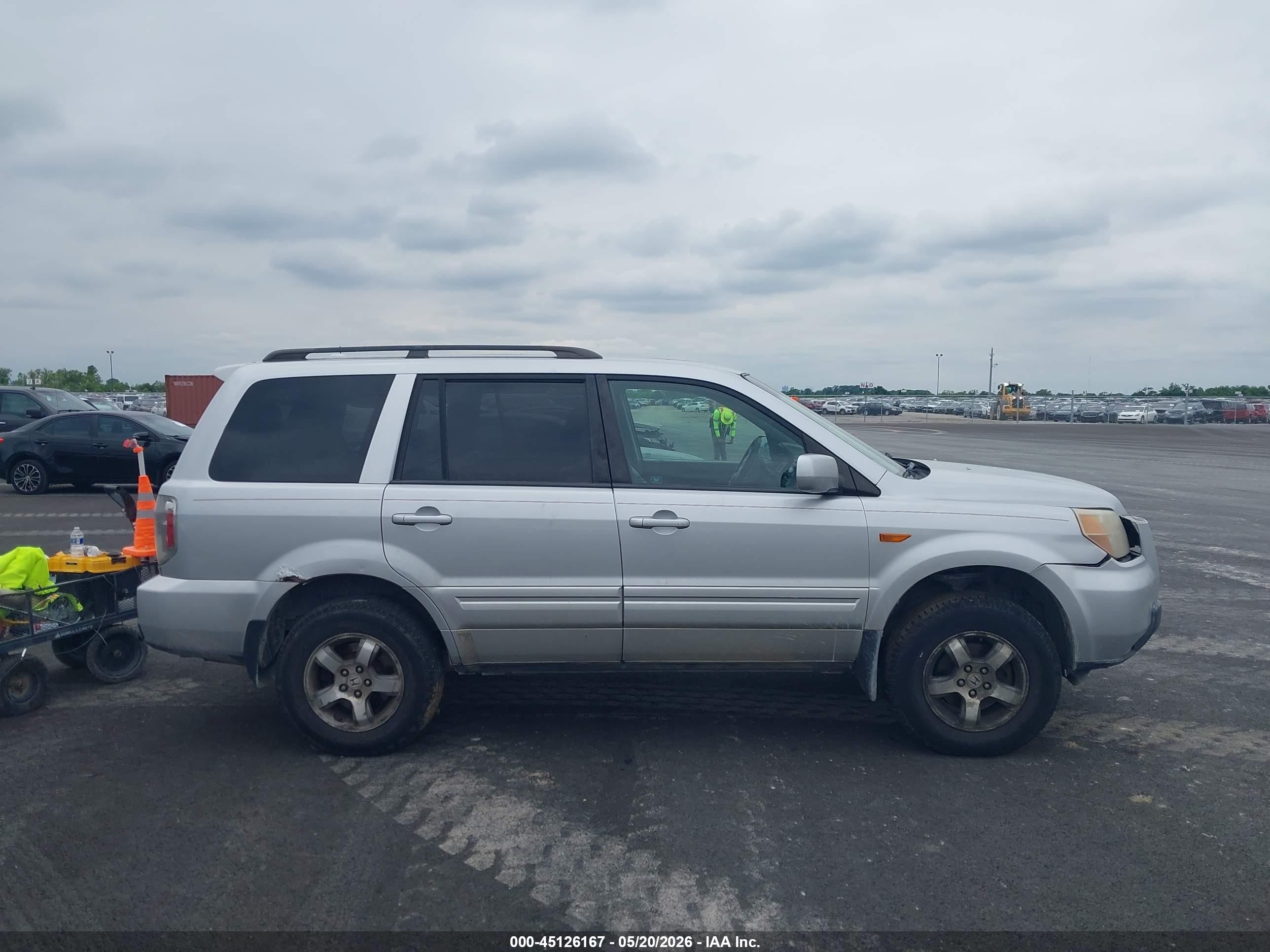 2007 Honda Pilot Ex-l Silver vin: 2HKYF18687H515468