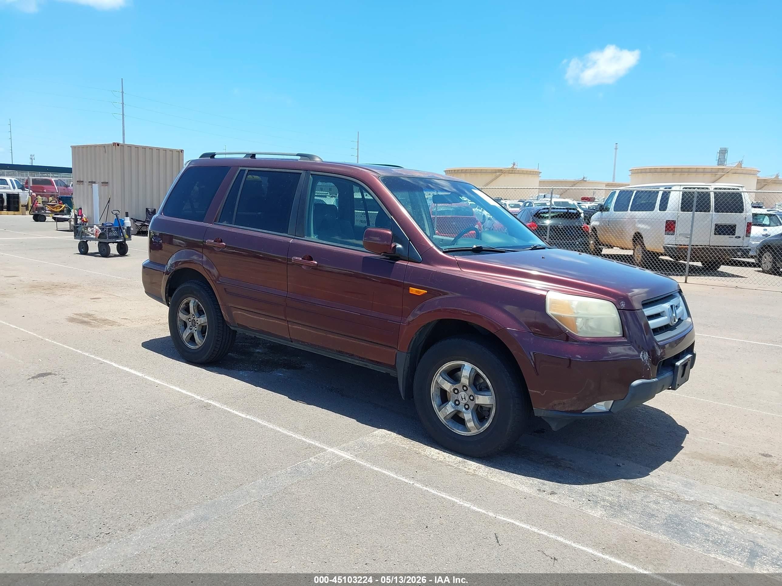 2007 Honda Pilot Ex-l Maroon vin: 2HKYF18687H536692