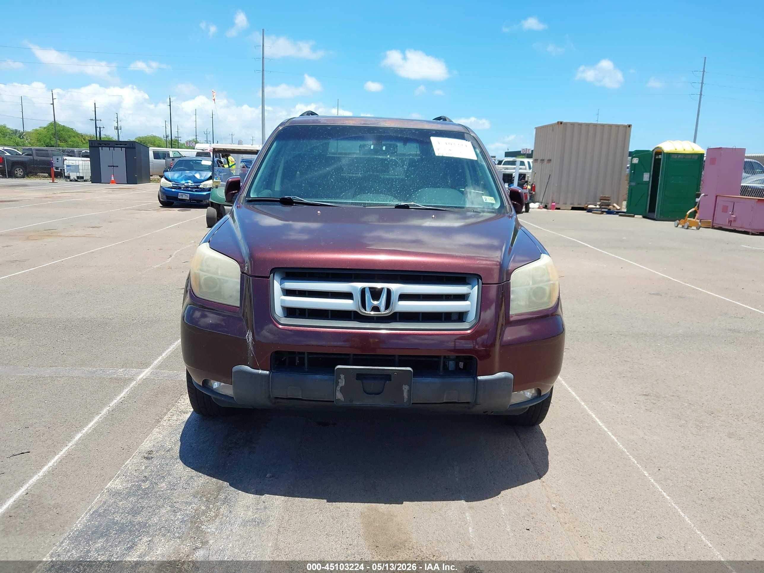 2007 Honda Pilot Ex-l Maroon vin: 2HKYF18687H536692