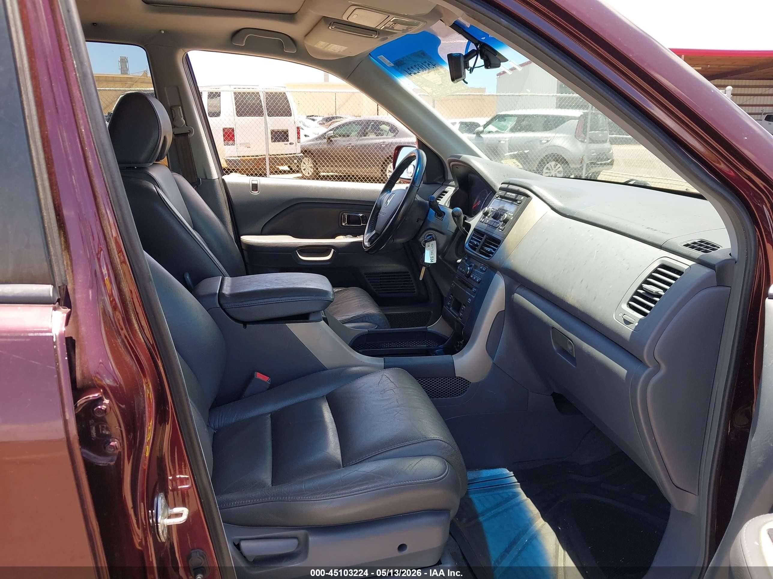 2007 Honda Pilot Ex-l Maroon vin: 2HKYF18687H536692