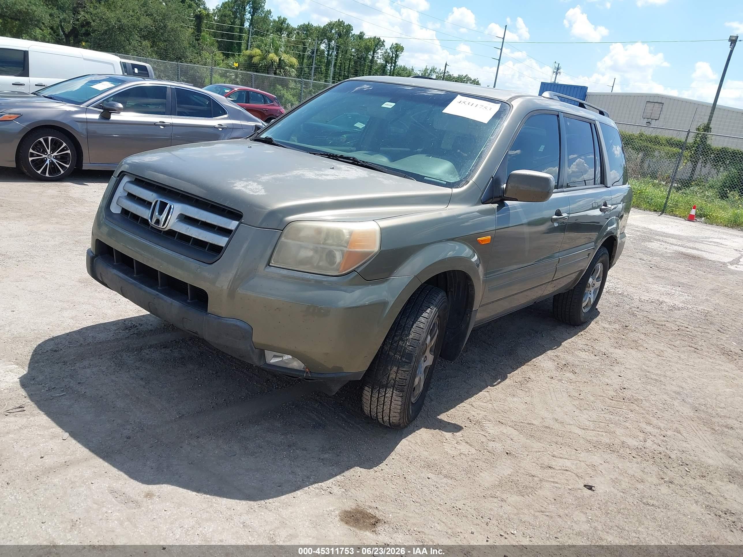 2007 Honda Pilot Ex-l Gray vin: 2HKYF18687H538877