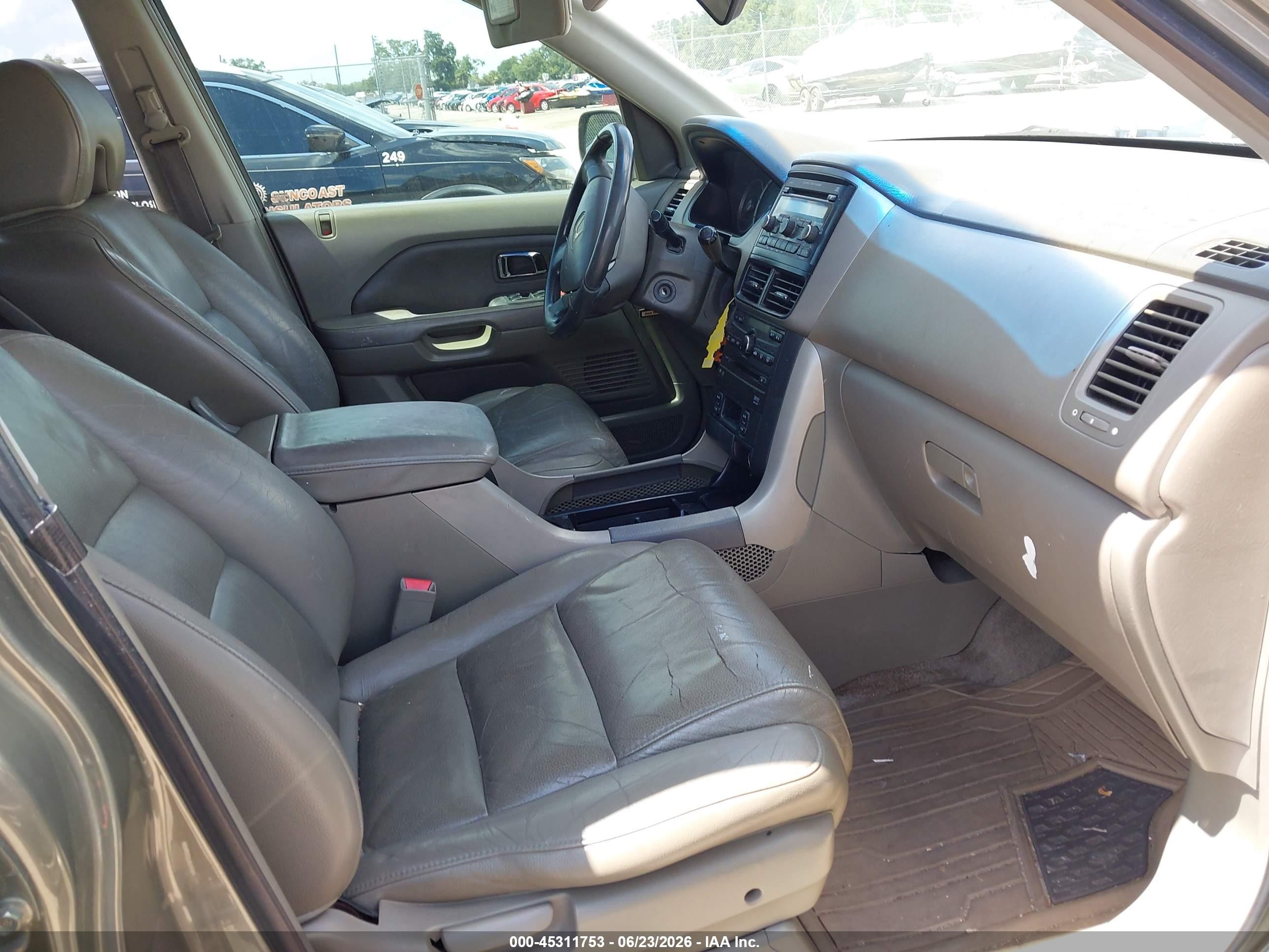 2007 Honda Pilot Ex-l Gray vin: 2HKYF18687H538877
