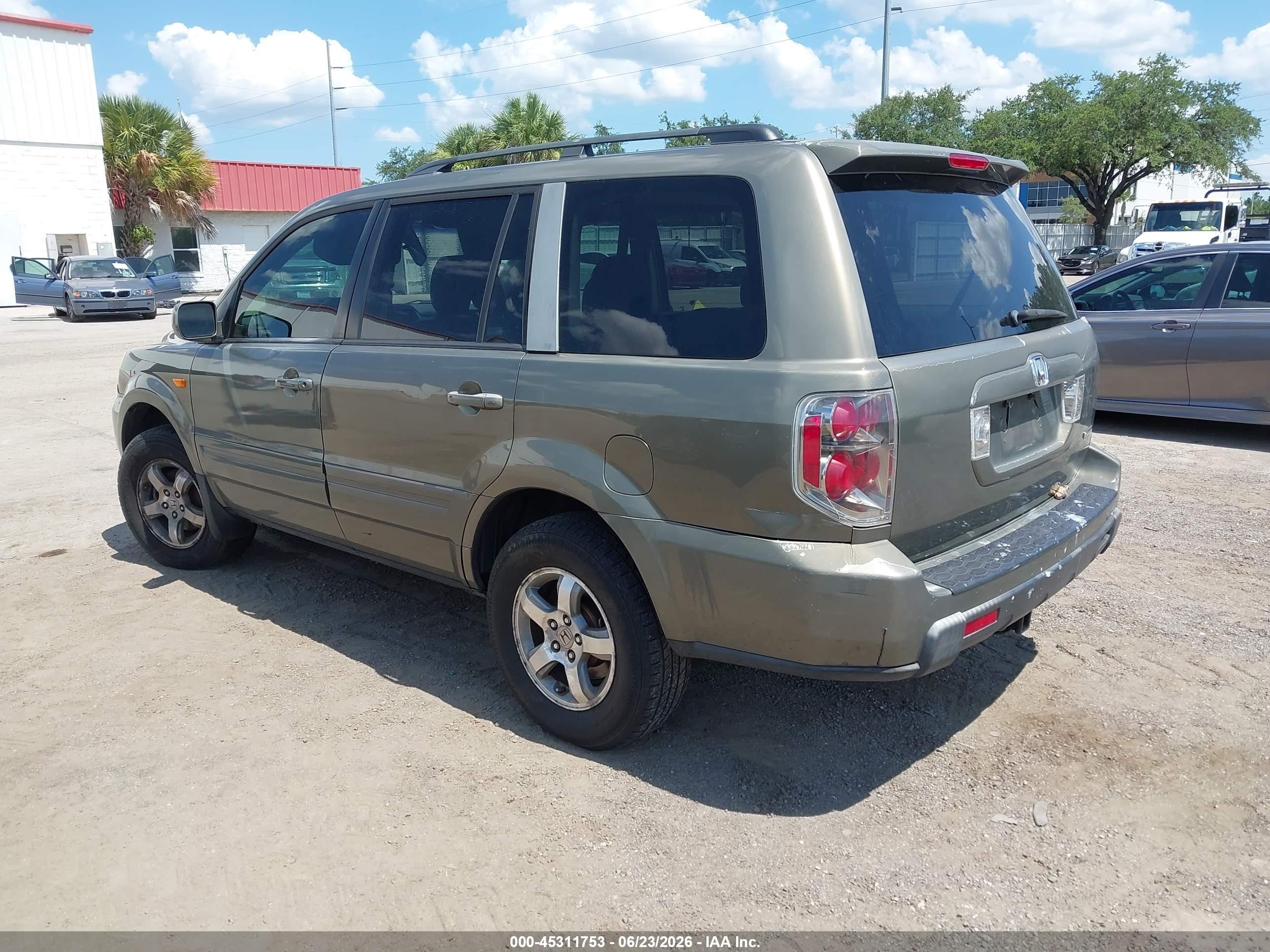 2007 Honda Pilot Ex-l Gray vin: 2HKYF18687H538877