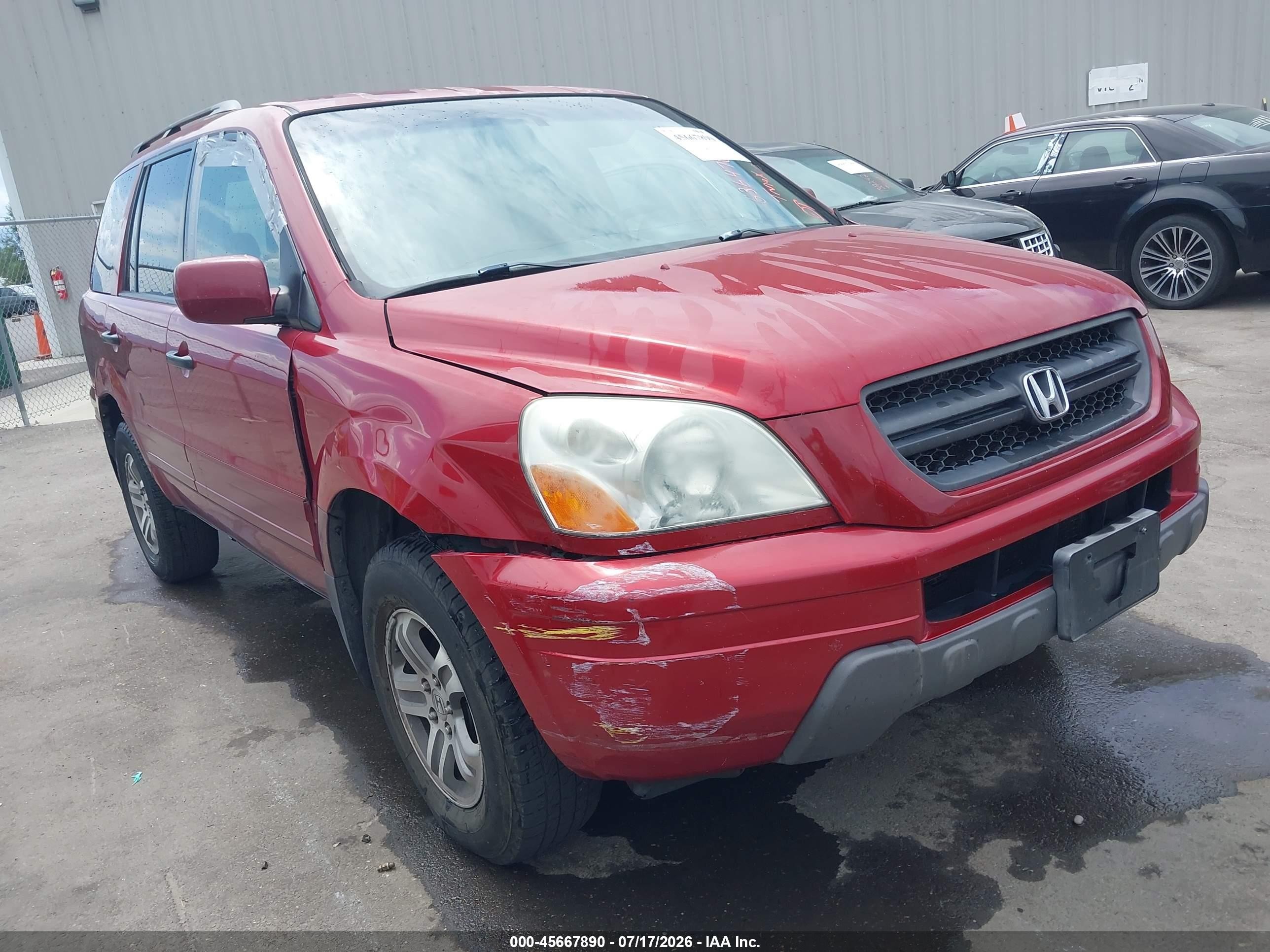 2003 Honda Pilot Ex-l Red vin: 2HKYF18693H536470