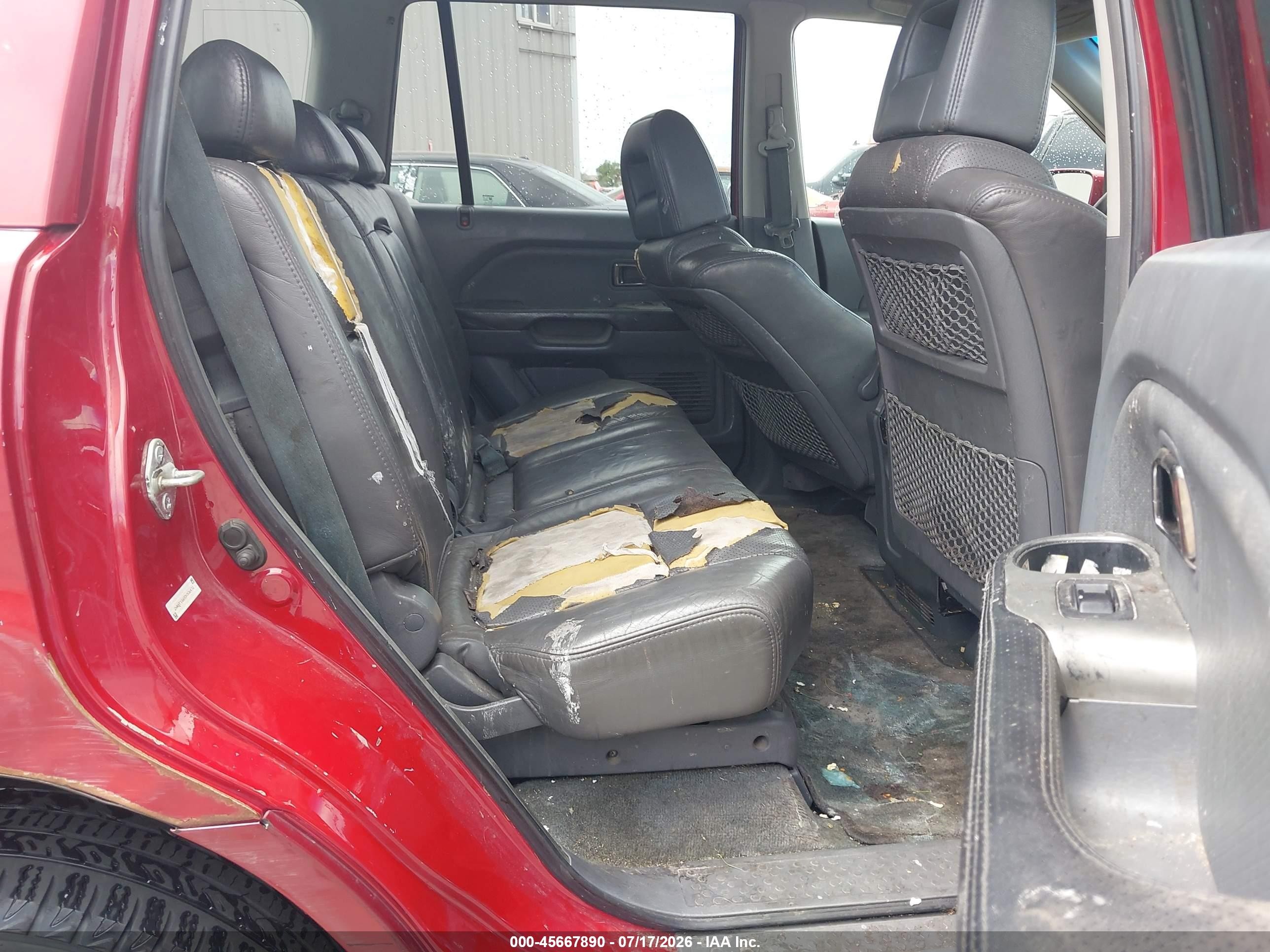 2003 Honda Pilot Ex-l Red vin: 2HKYF18693H536470