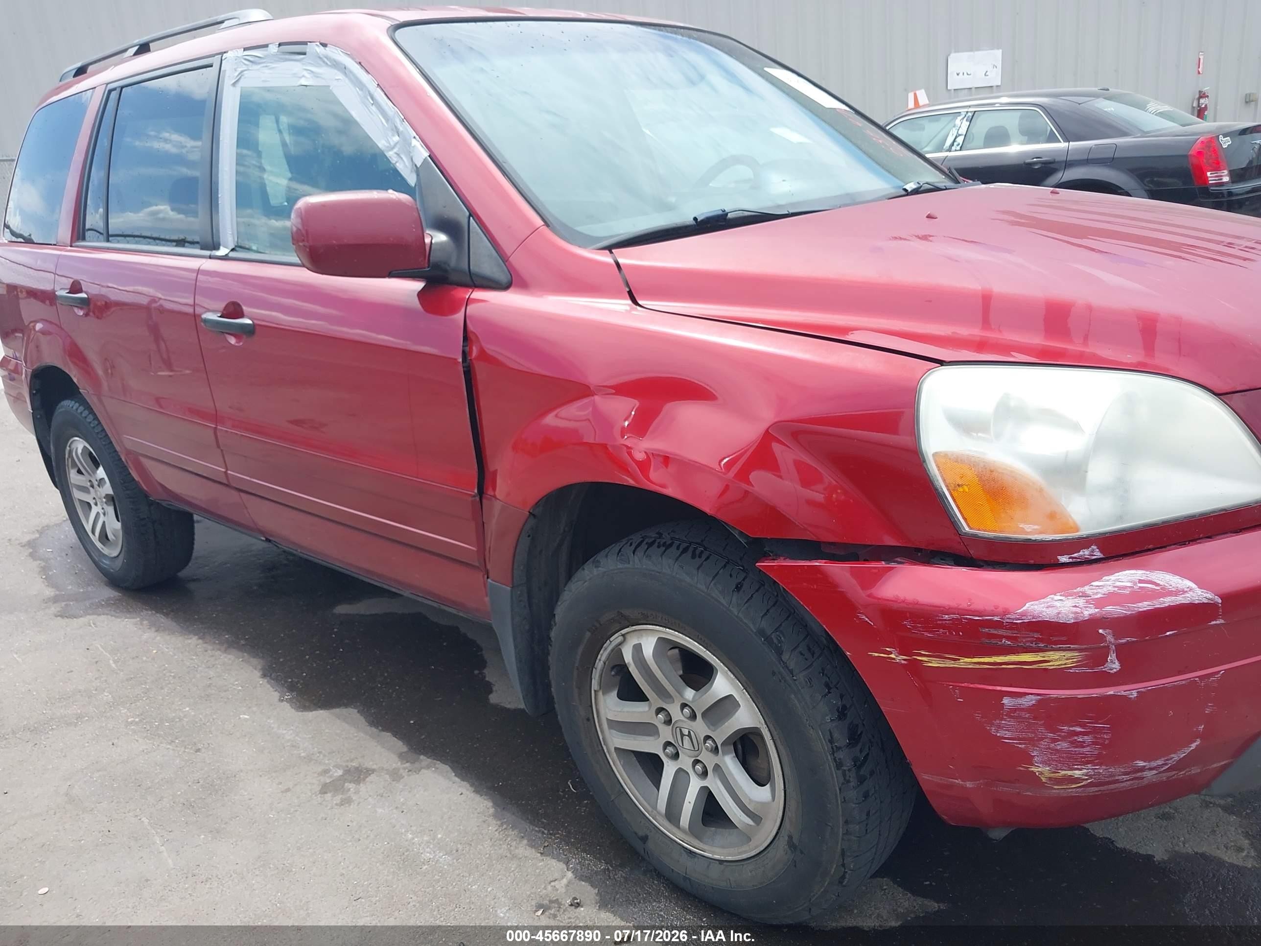 2003 Honda Pilot Ex-l Red vin: 2HKYF18693H536470