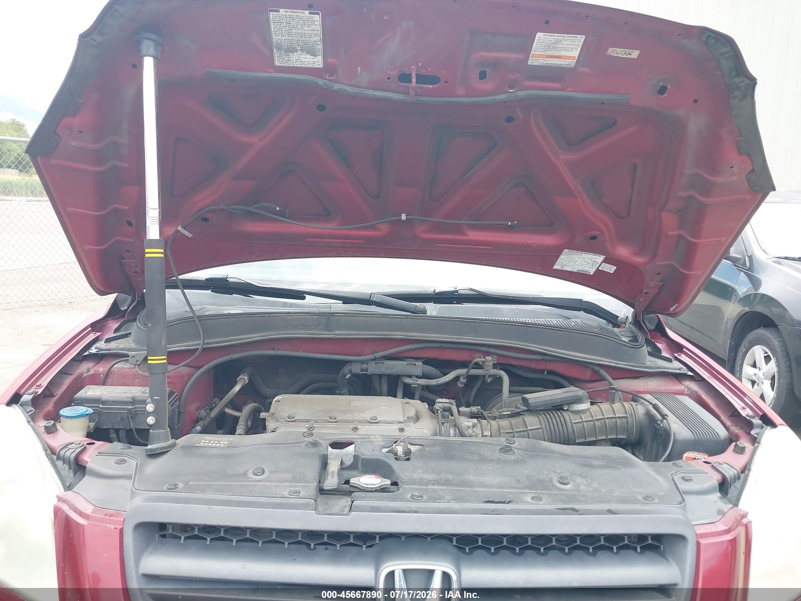 2003 Honda Pilot Ex-l Red vin: 2HKYF18693H536470