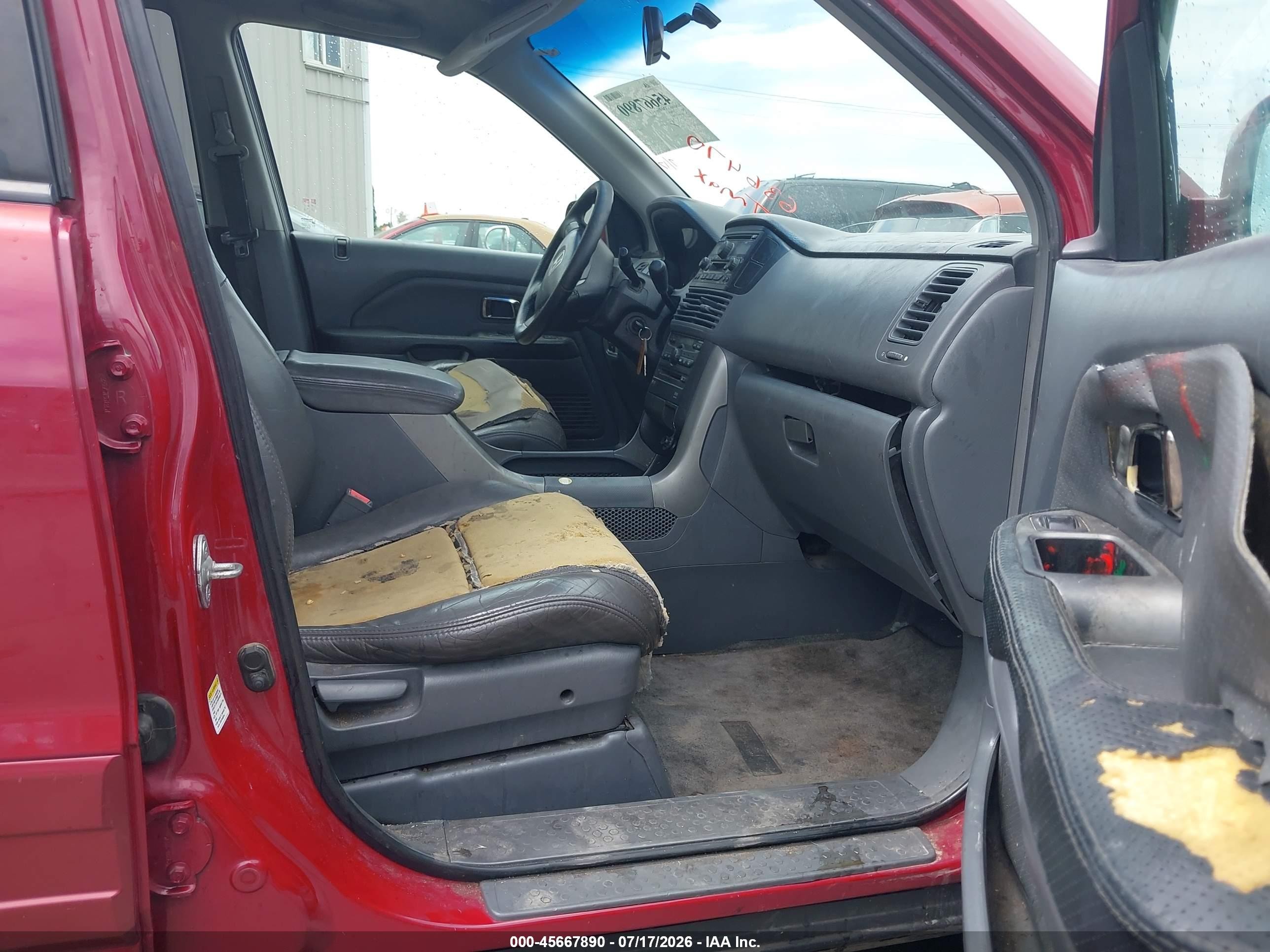 2003 Honda Pilot Ex-l Red vin: 2HKYF18693H536470