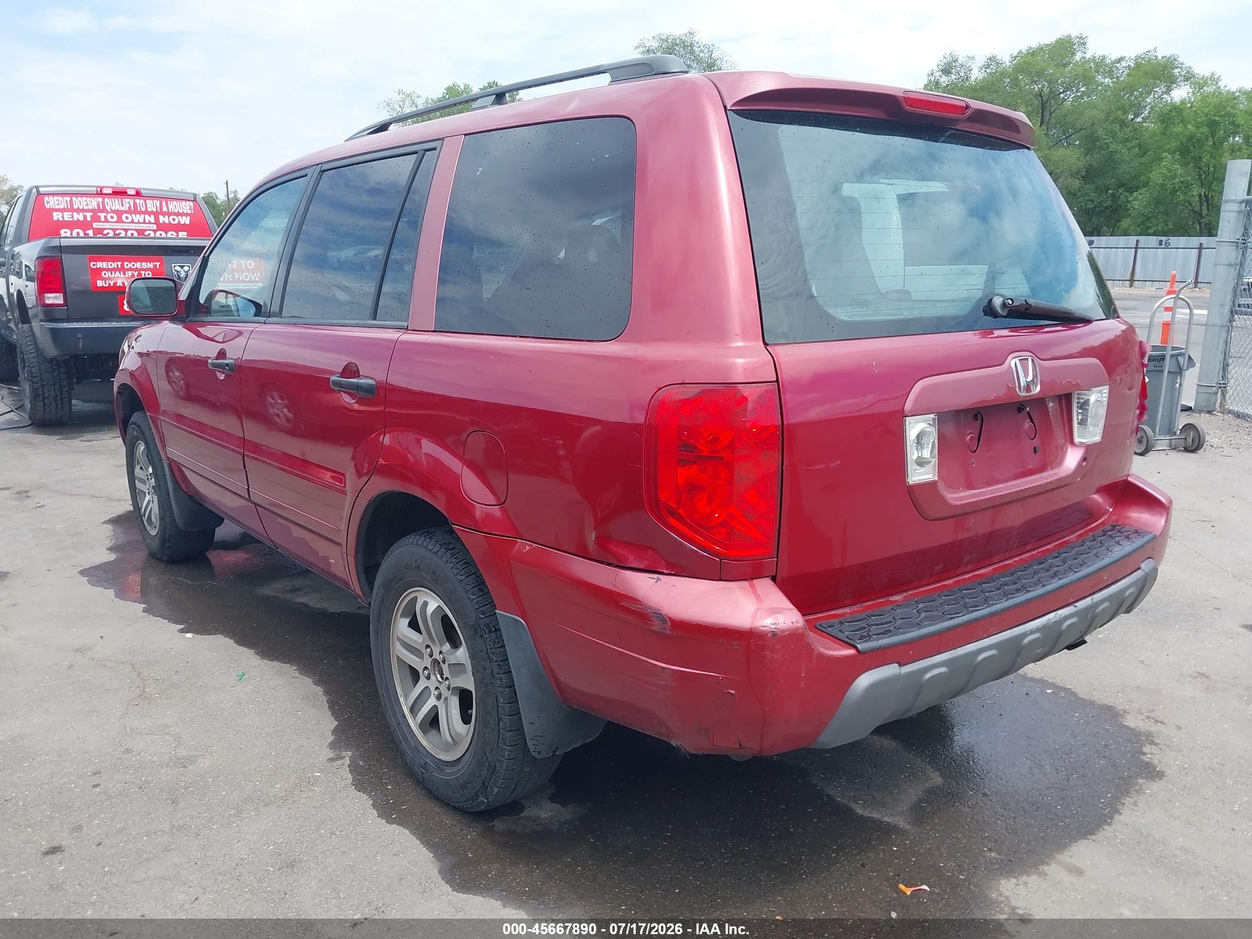 2003 Honda Pilot Ex-l Red vin: 2HKYF18693H536470