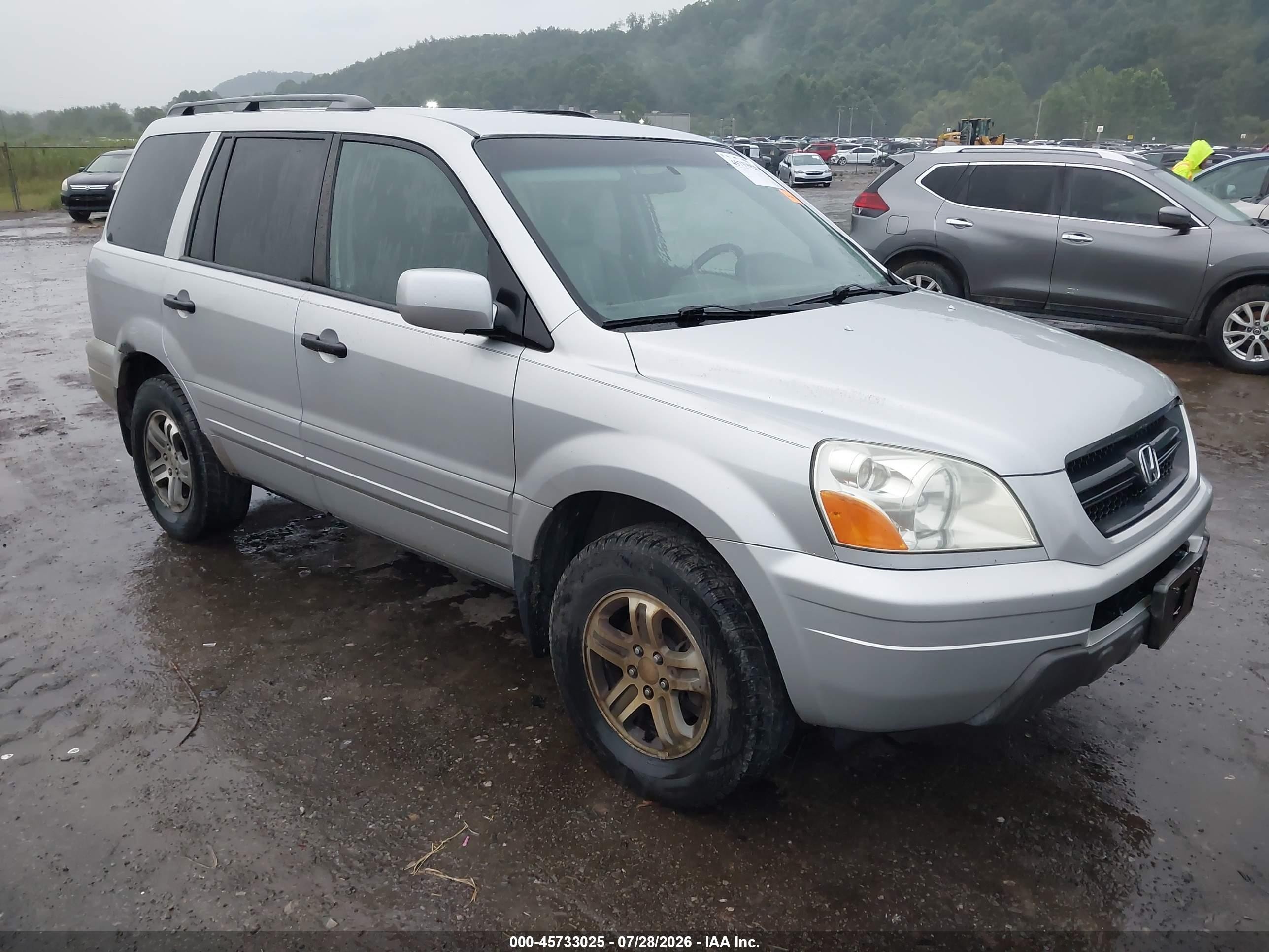 2004 Honda Pilot Ex-l Silver vin: 2HKYF18694H590949
