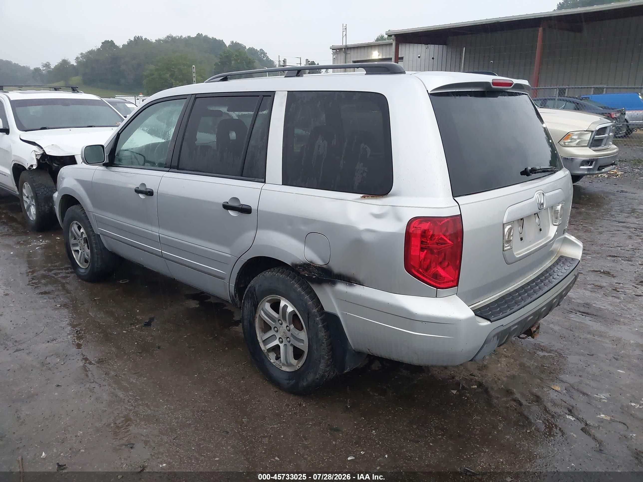 2004 Honda Pilot Ex-l Silver vin: 2HKYF18694H590949