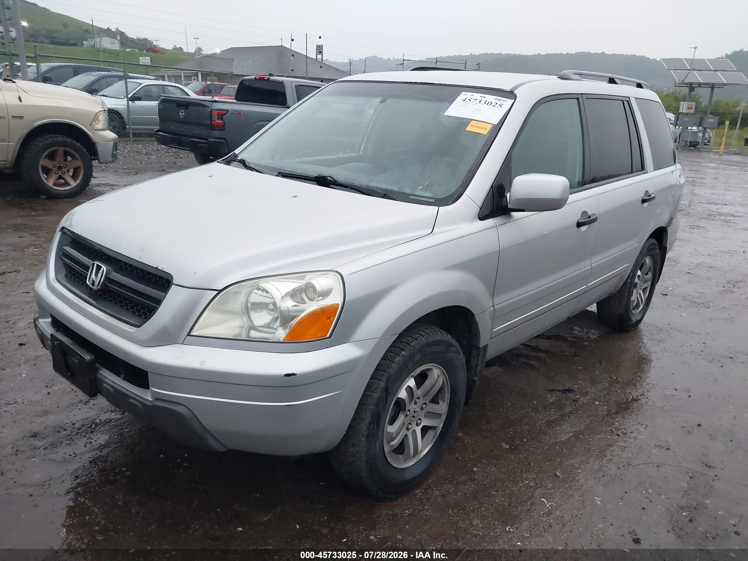 2004 Honda Pilot Ex-l Silver vin: 2HKYF18694H590949