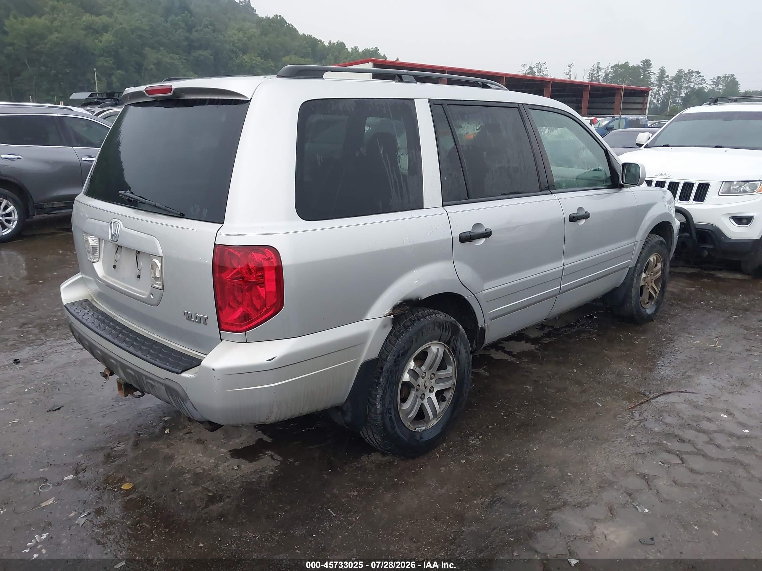 2004 Honda Pilot Ex-l Silver vin: 2HKYF18694H590949