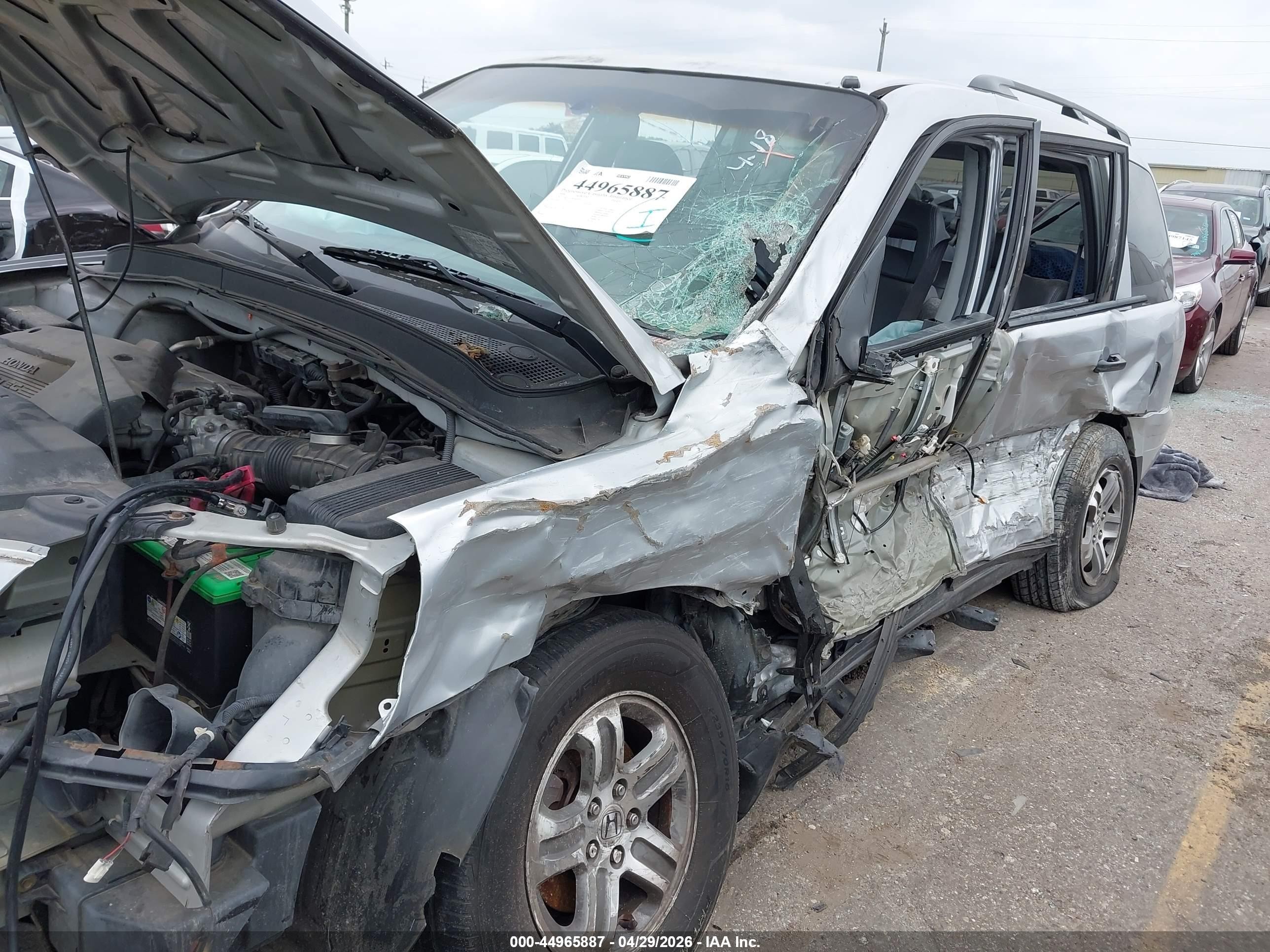 2004 Honda Pilot Ex-l Silver vin: 2HKYF18694H593771