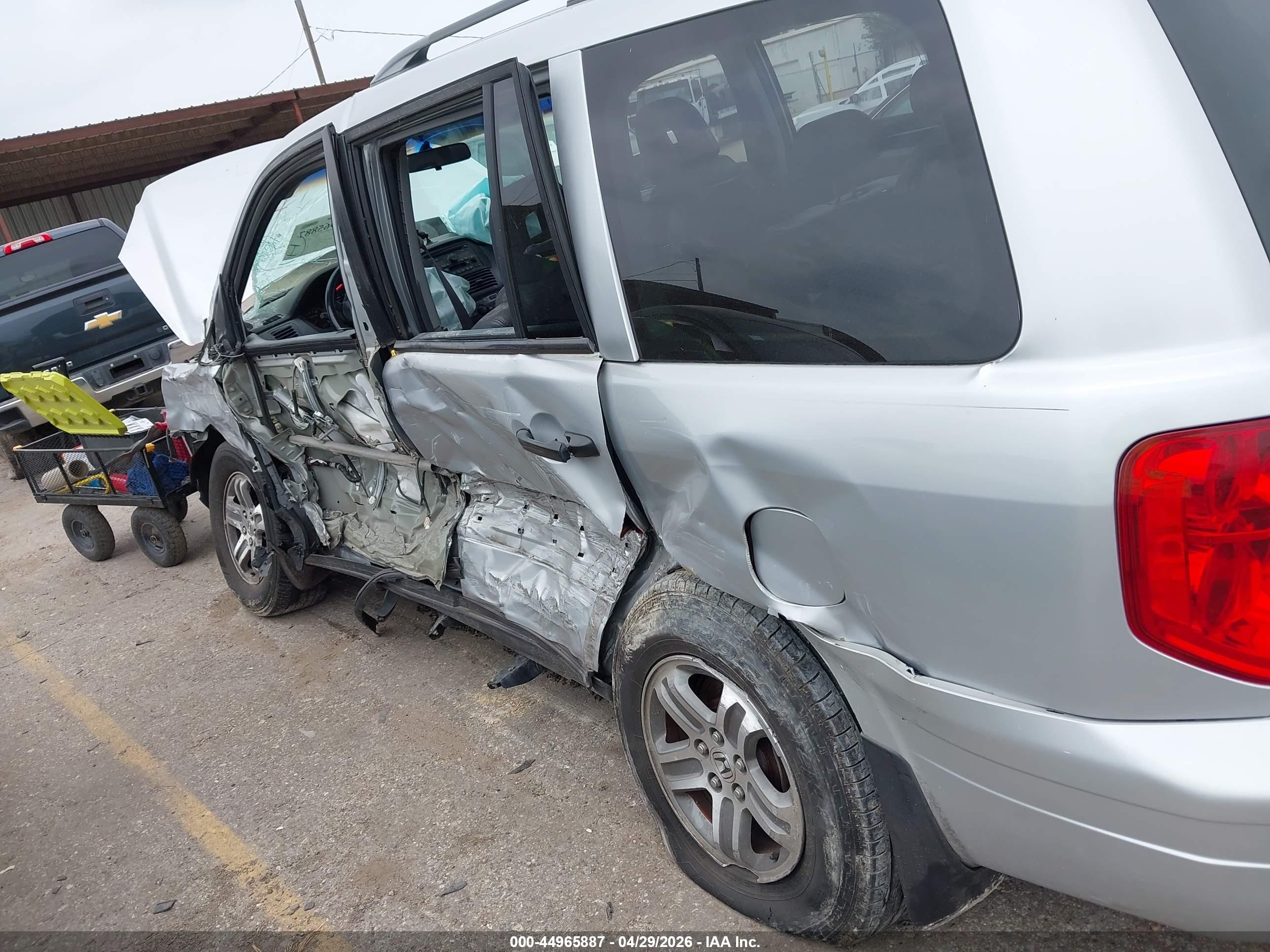 2004 Honda Pilot Ex-l Silver vin: 2HKYF18694H593771