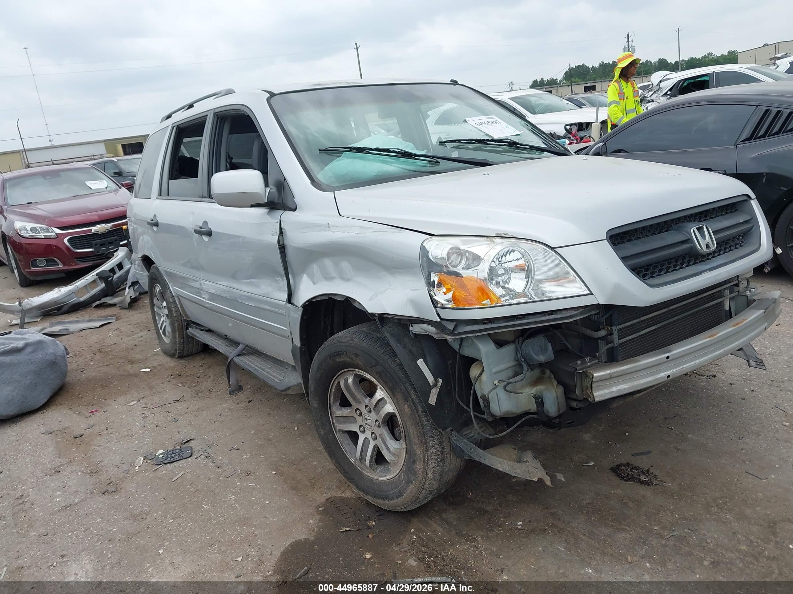2004 Honda Pilot Ex-l Silver vin: 2HKYF18694H593771