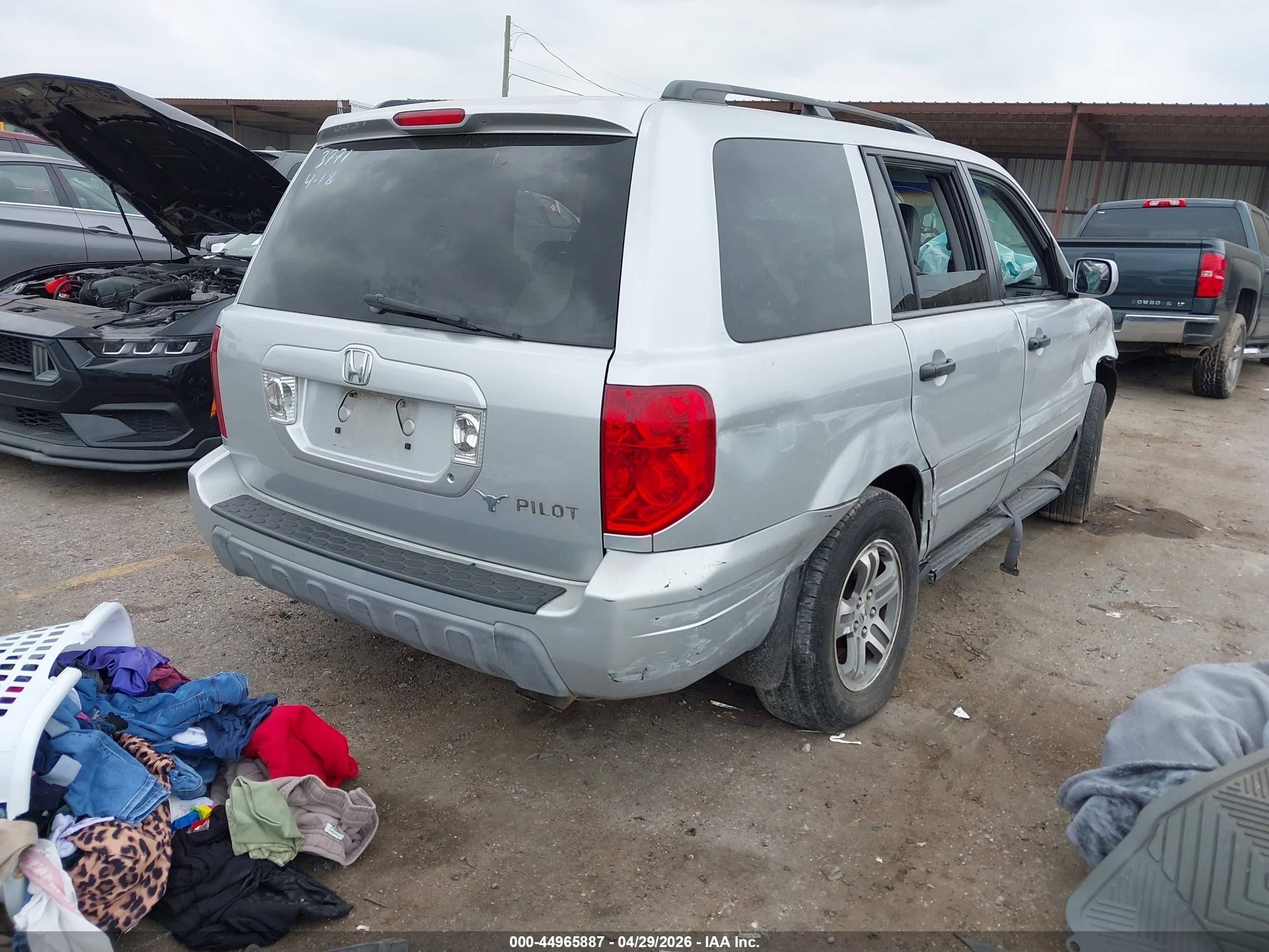 2004 Honda Pilot Ex-l Silver vin: 2HKYF18694H593771
