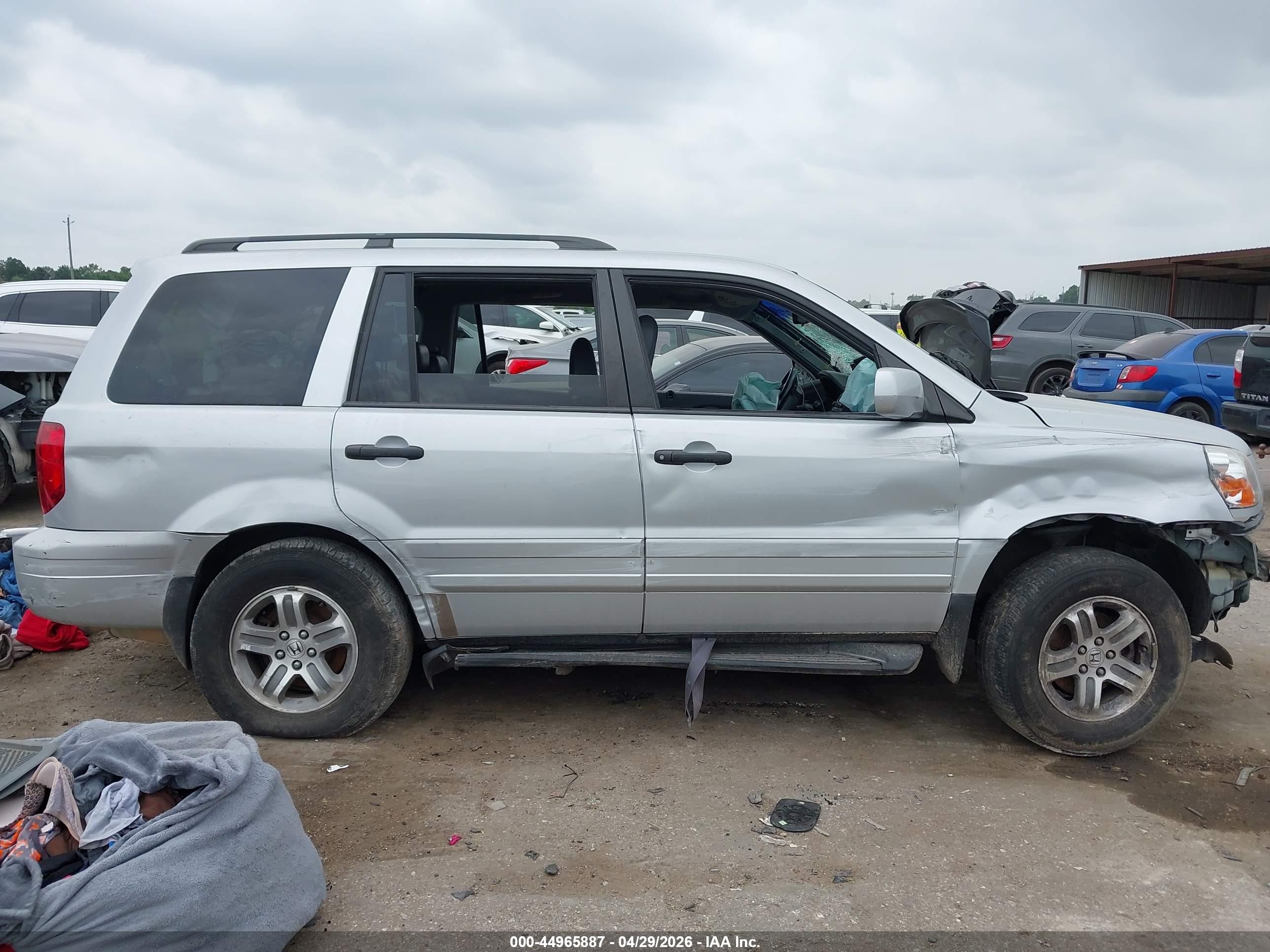 2004 Honda Pilot Ex-l Silver vin: 2HKYF18694H593771