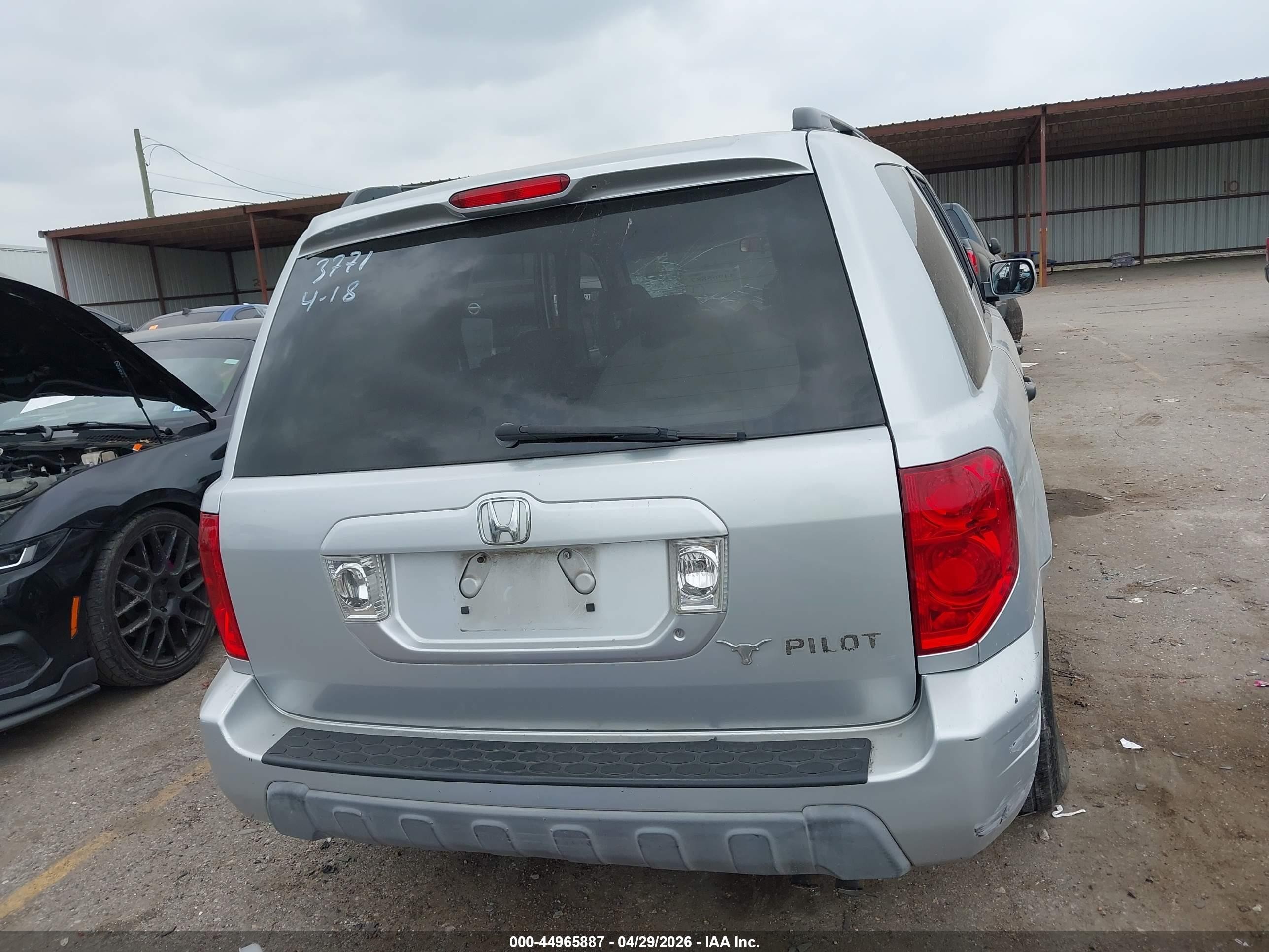 2004 Honda Pilot Ex-l Silver vin: 2HKYF18694H593771