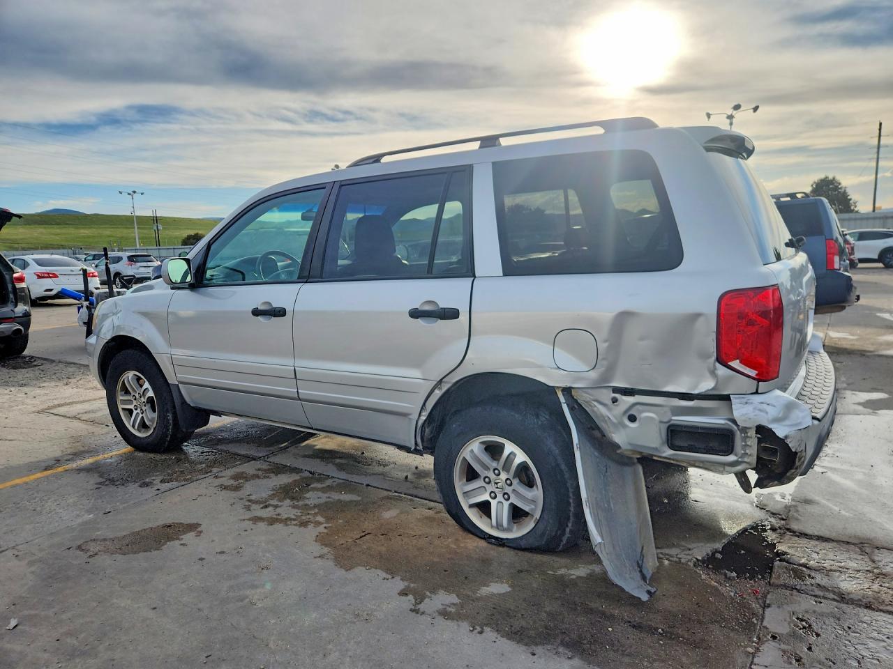 2005 Honda Pilot Exl Серебряный vin: 2HKYF18695H508266