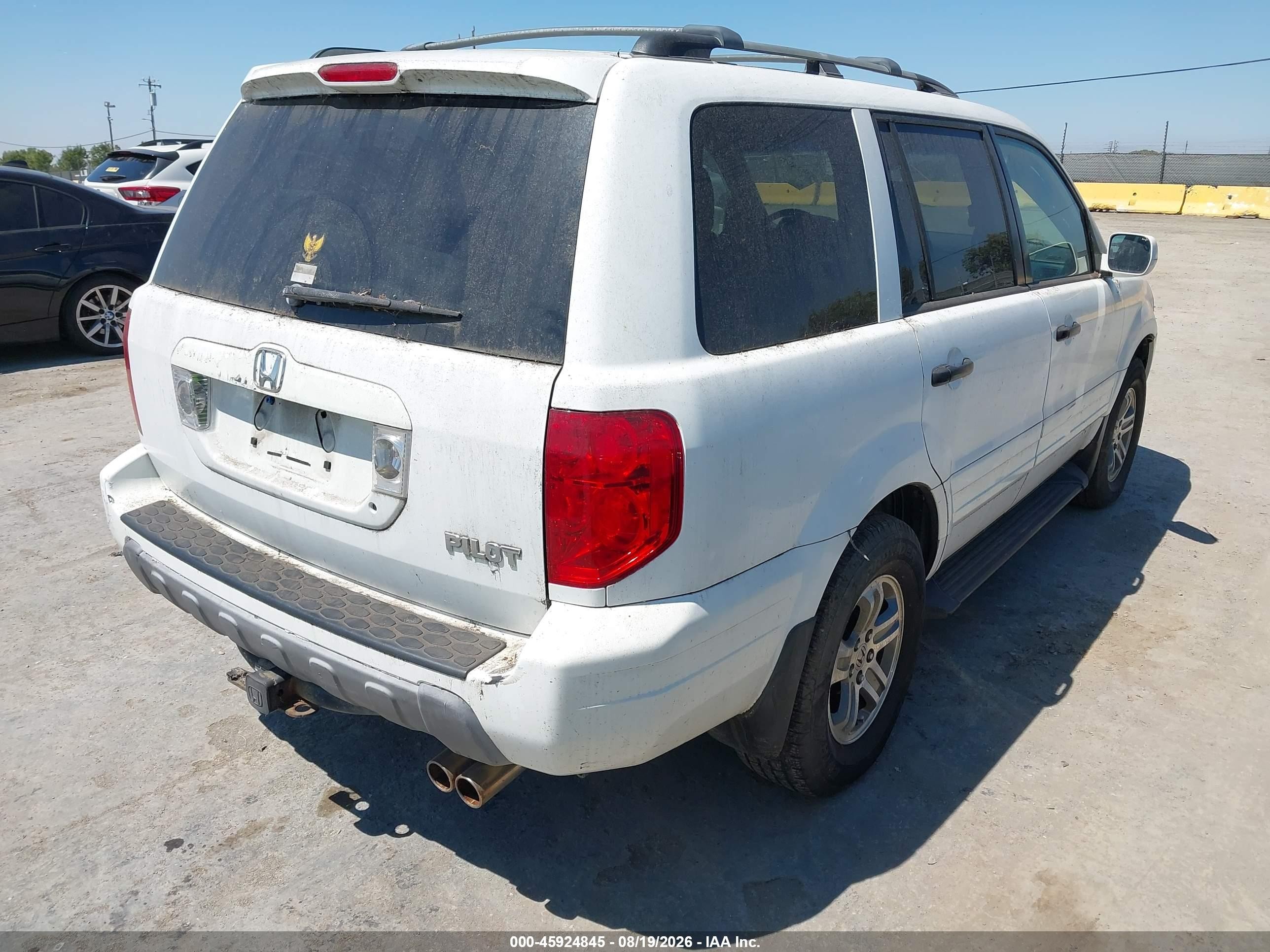 2005 Honda Pilot Ex-l White vin: 2HKYF18695H510972
