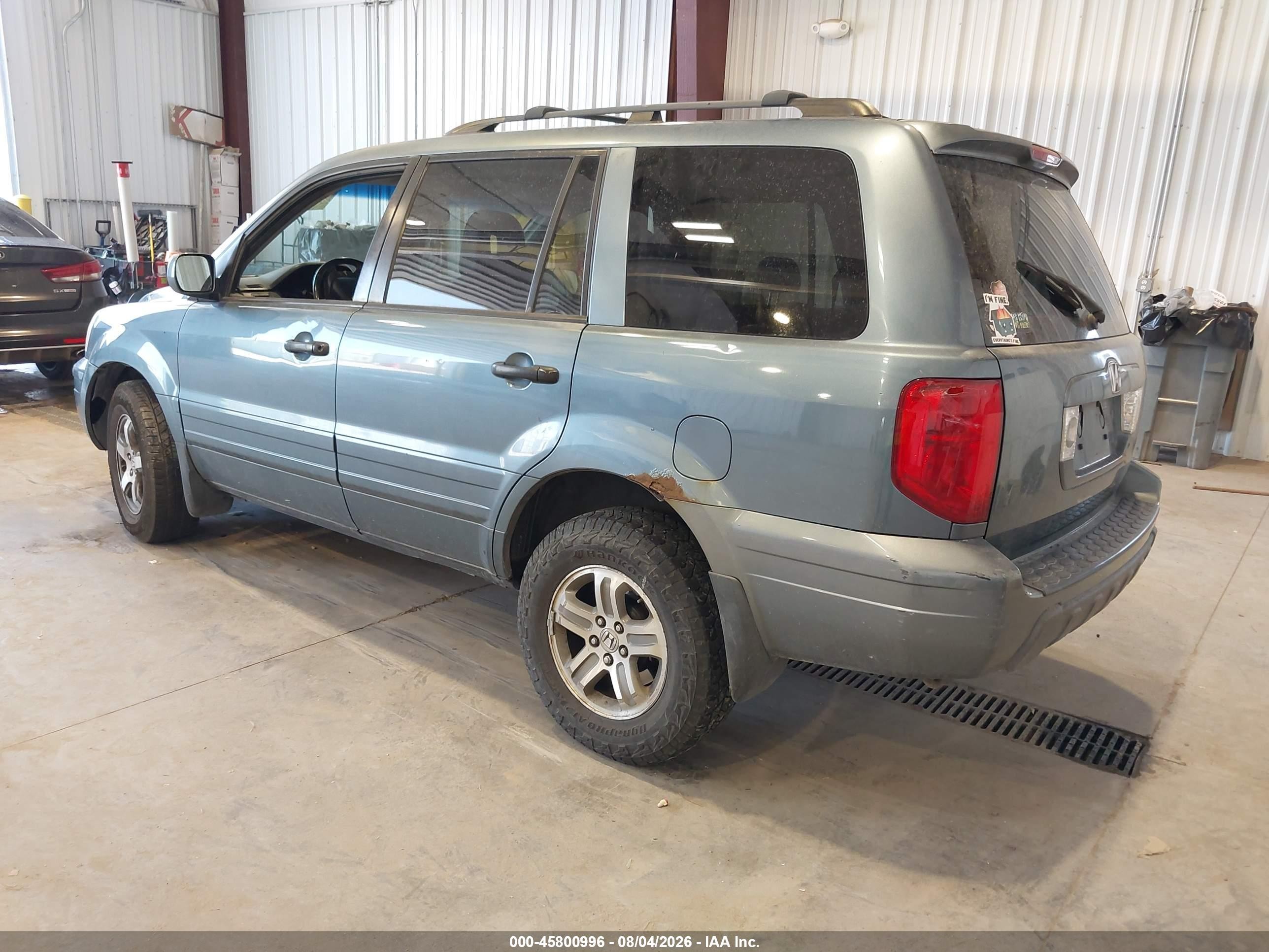 2005 Honda Pilot Ex-l Navy vin: 2HKYF18695H527447