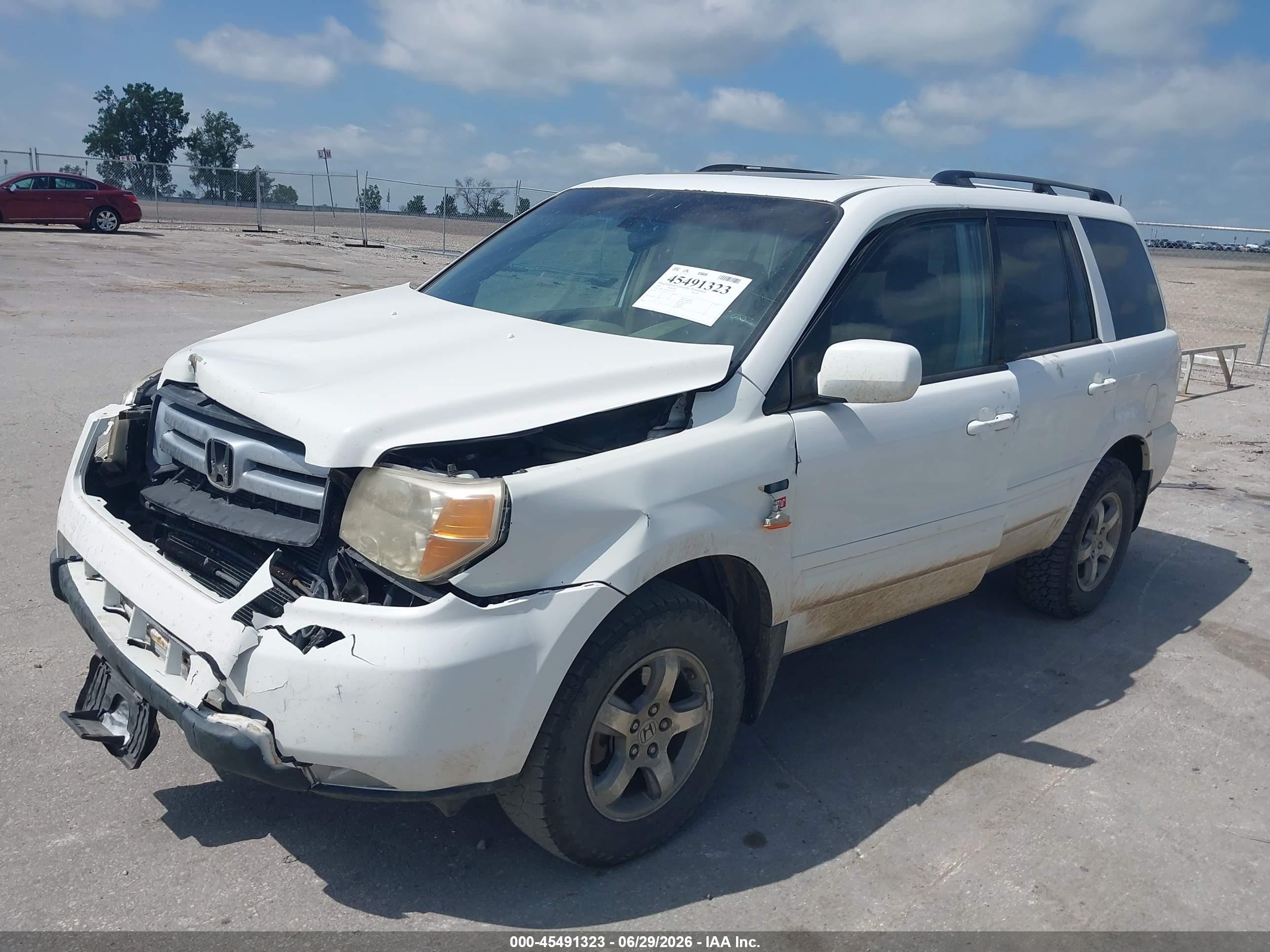 2007 Honda Pilot Ex-l White vin: 2HKYF18697H515379