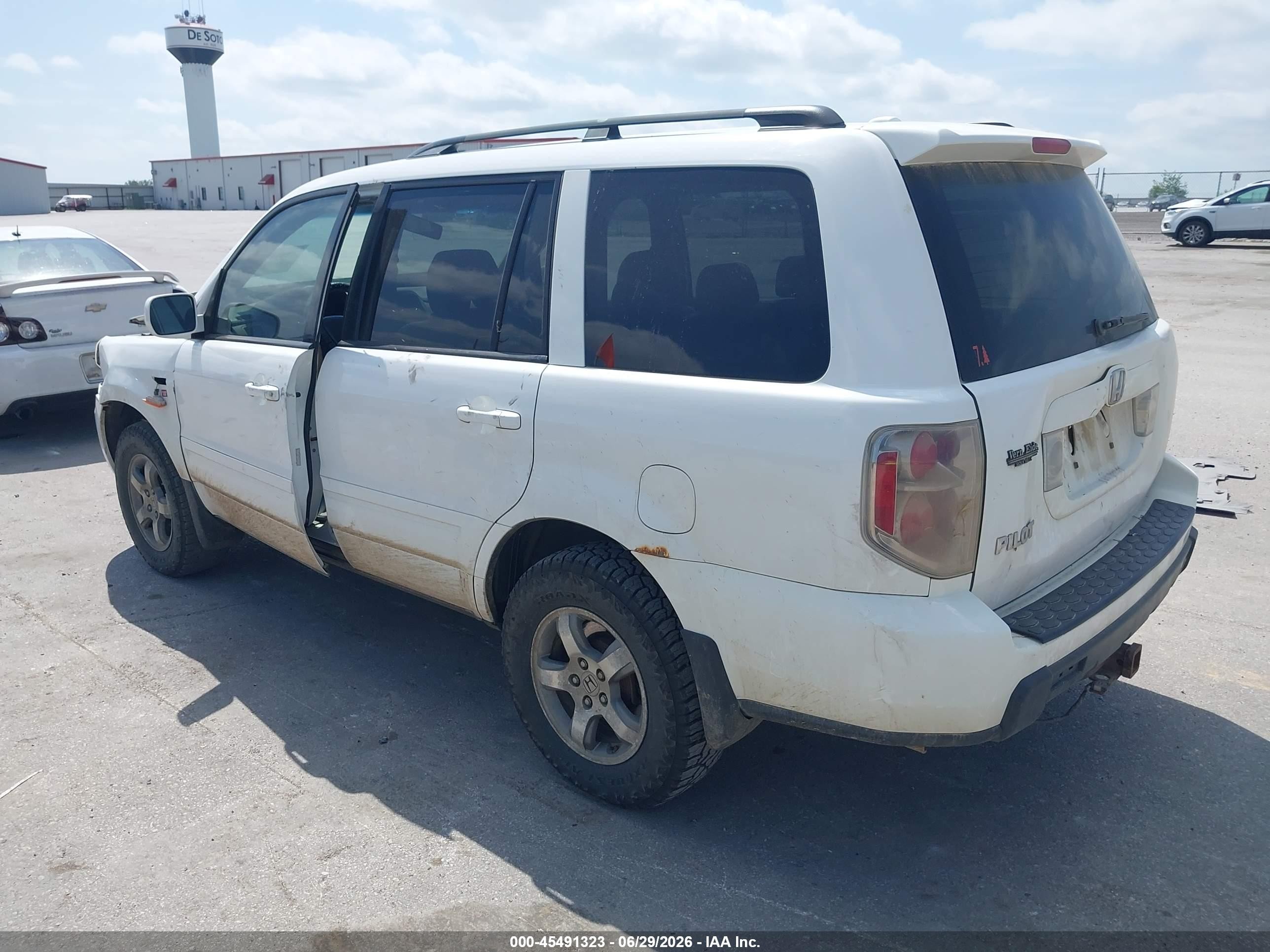 2007 Honda Pilot Ex-l White vin: 2HKYF18697H515379