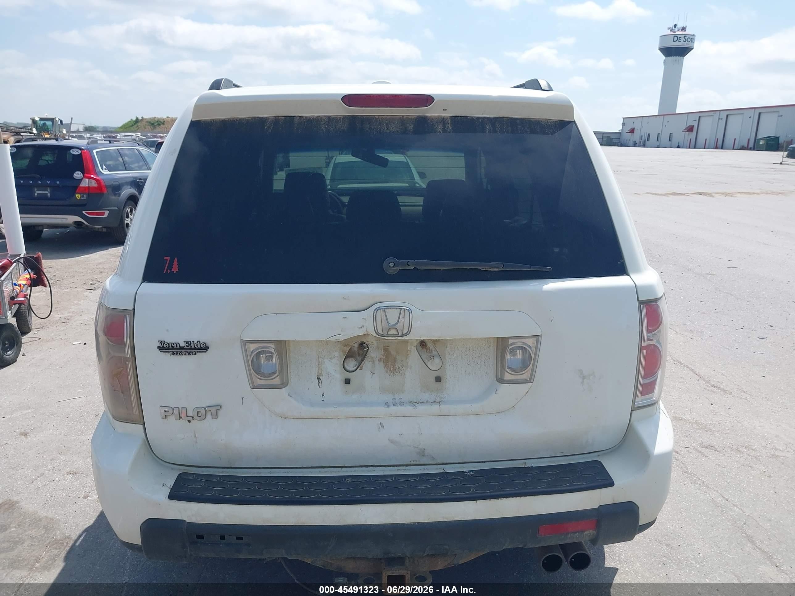 2007 Honda Pilot Ex-l White vin: 2HKYF18697H515379