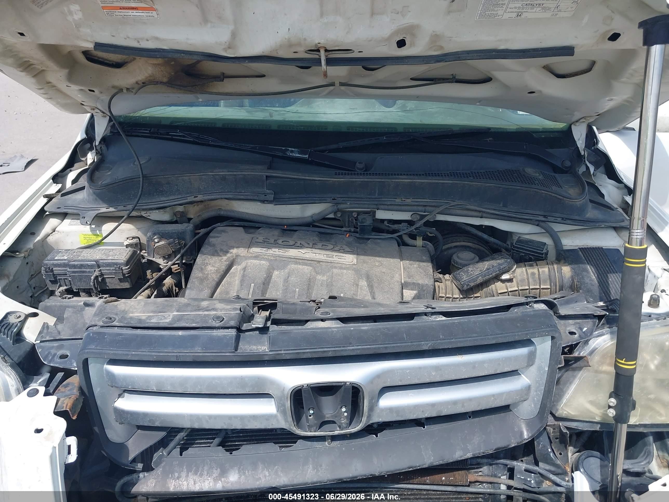 2007 Honda Pilot Ex-l White vin: 2HKYF18697H515379