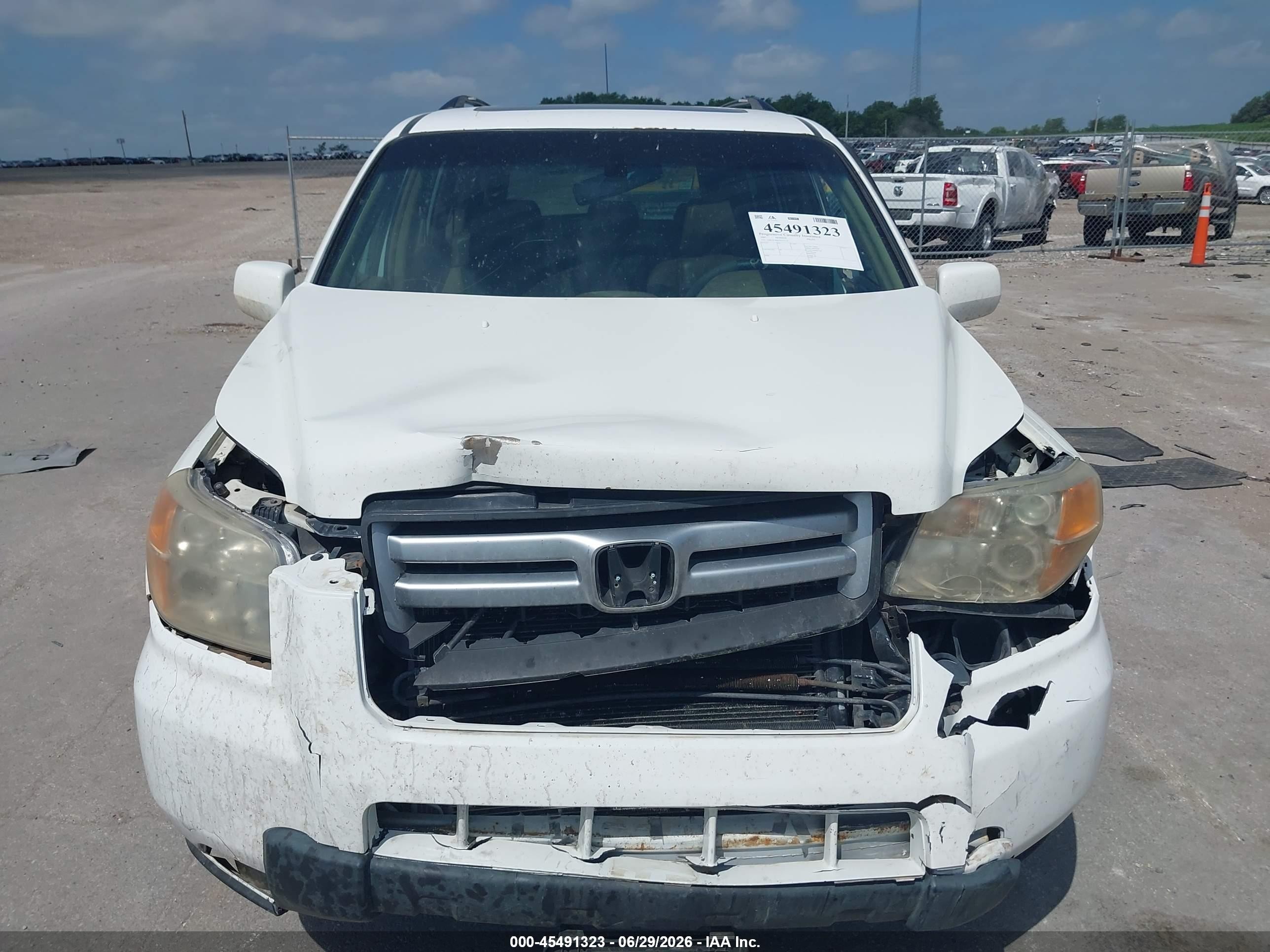 2007 Honda Pilot Ex-l White vin: 2HKYF18697H515379