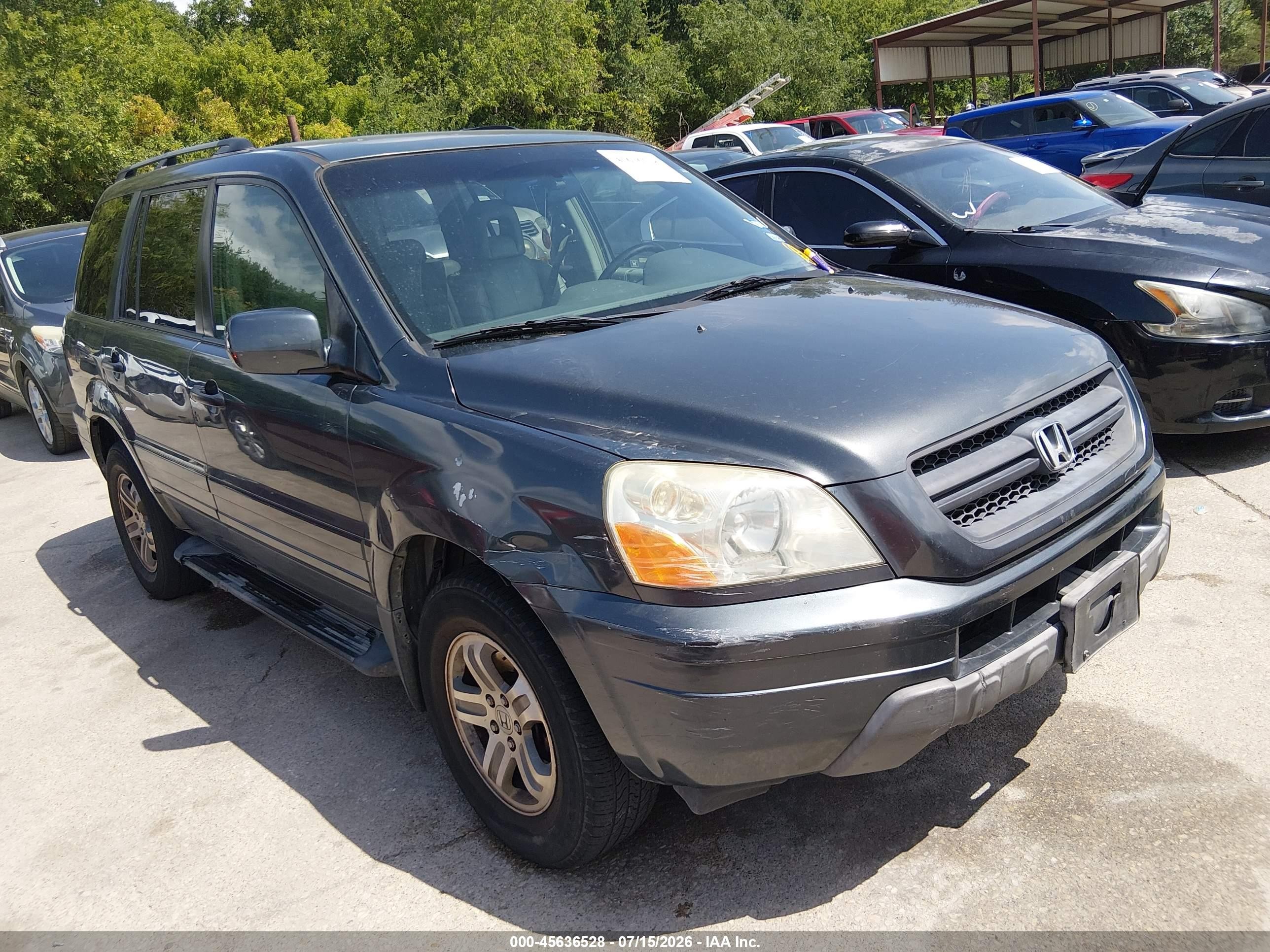 2003 Honda Pilot Ex-l Gray vin: 2HKYF186X3H545324