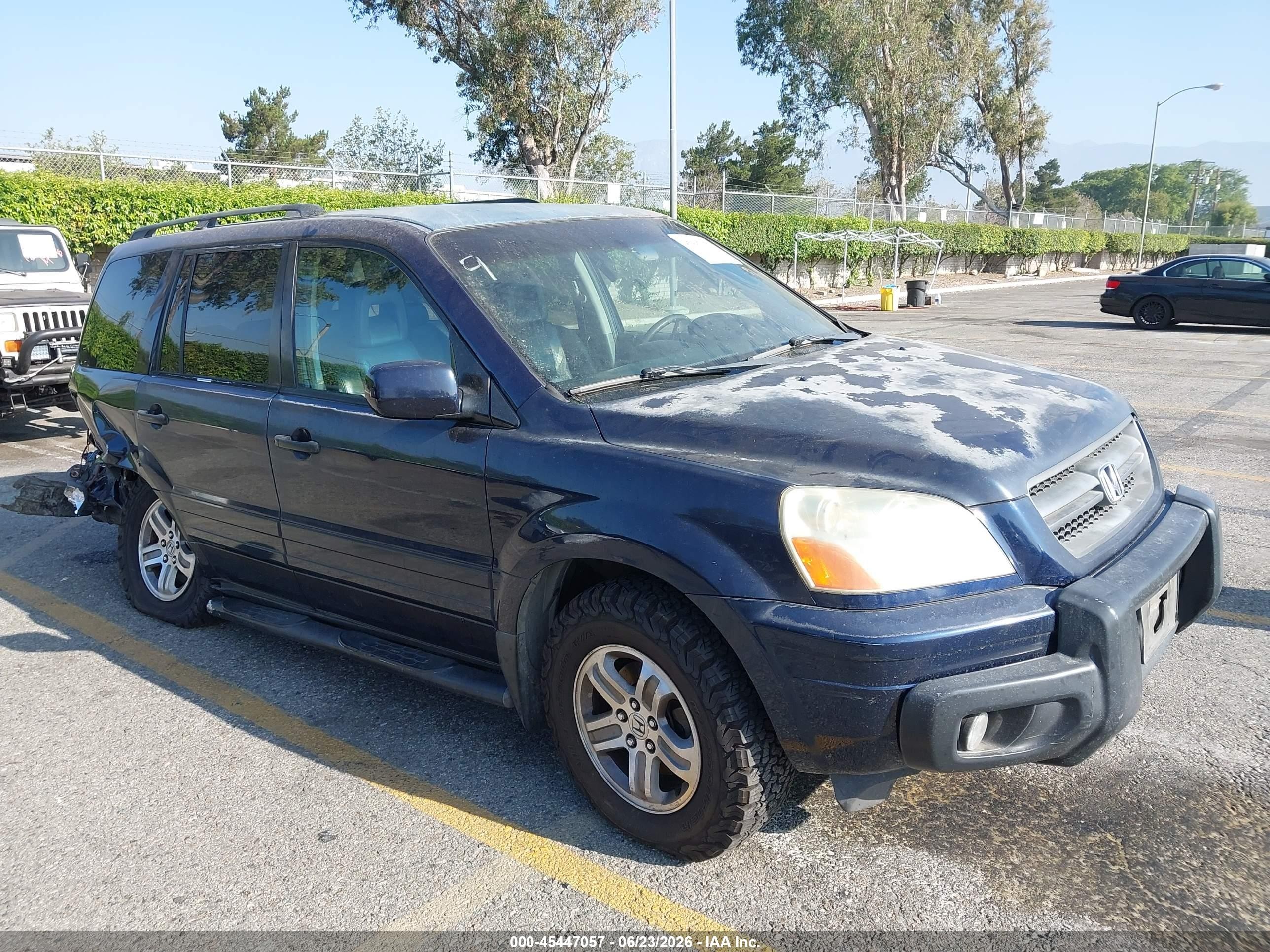 2004 Honda Pilot Ex-l Blue vin: 2HKYF186X4H522384