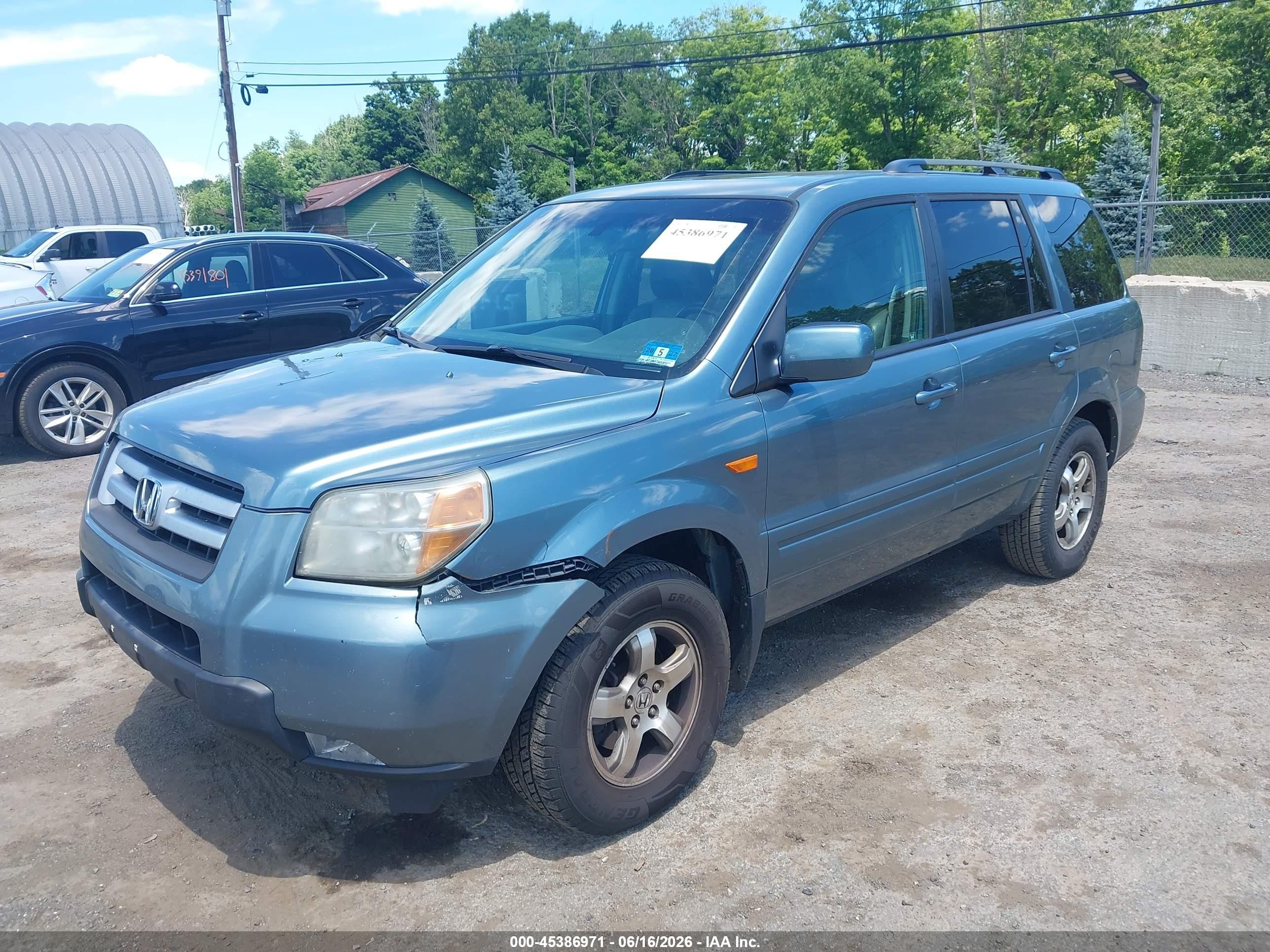 2006 Honda Pilot Ex Blue vin: 2HKYF186X6H540032
