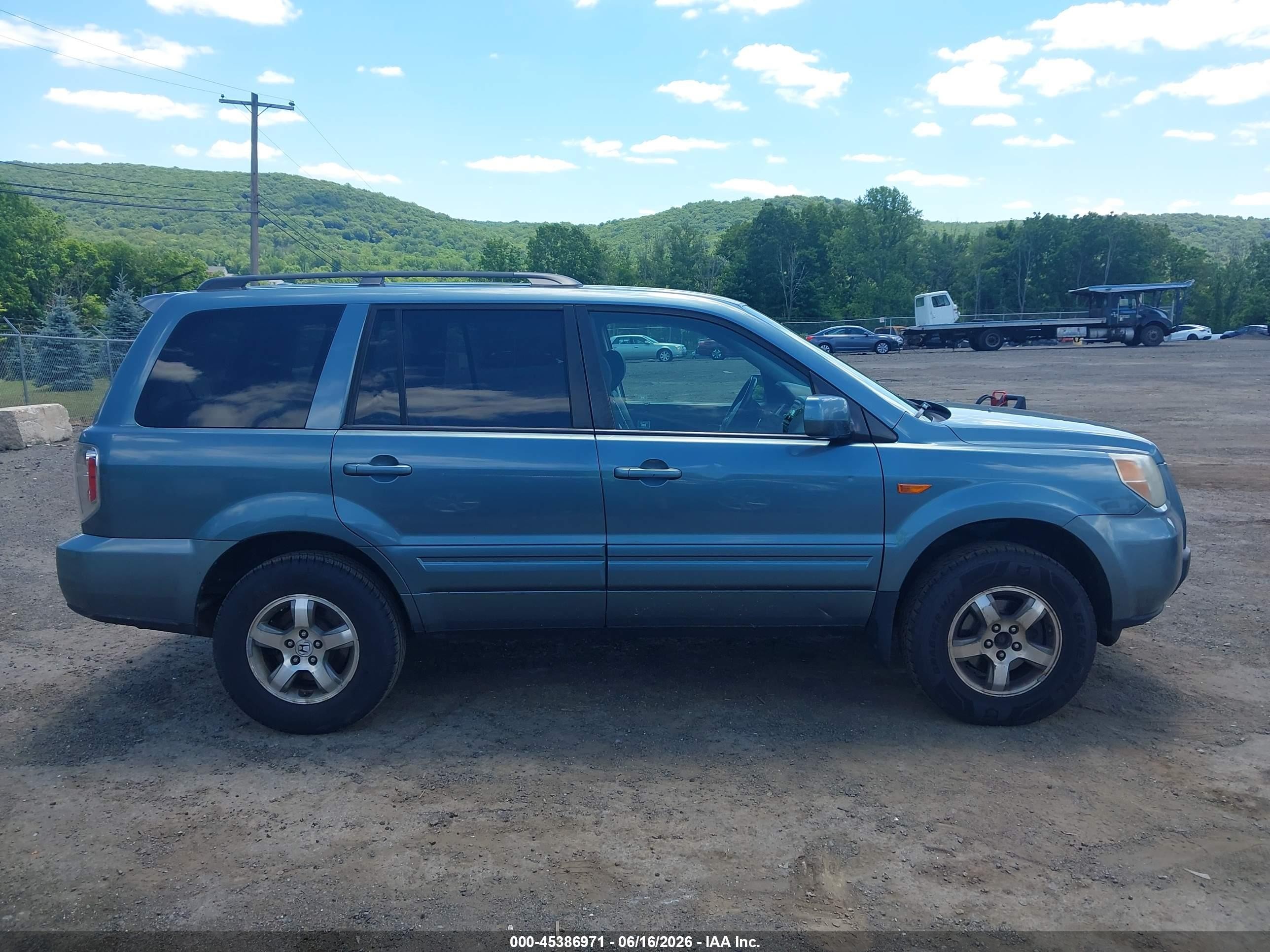 2006 Honda Pilot Ex Blue vin: 2HKYF186X6H540032
