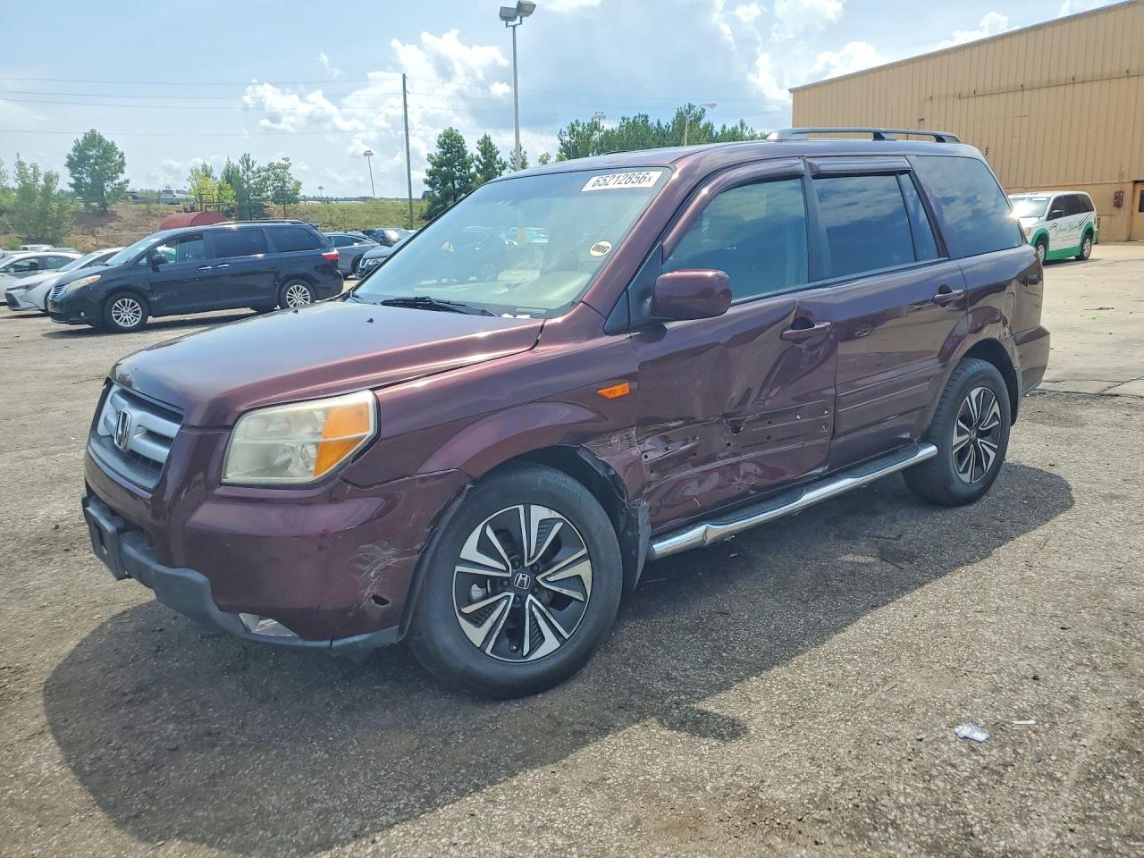 2007 Honda Pilot Ex-l( With Res) Бордовый vin: 2HKYF186X7H528299