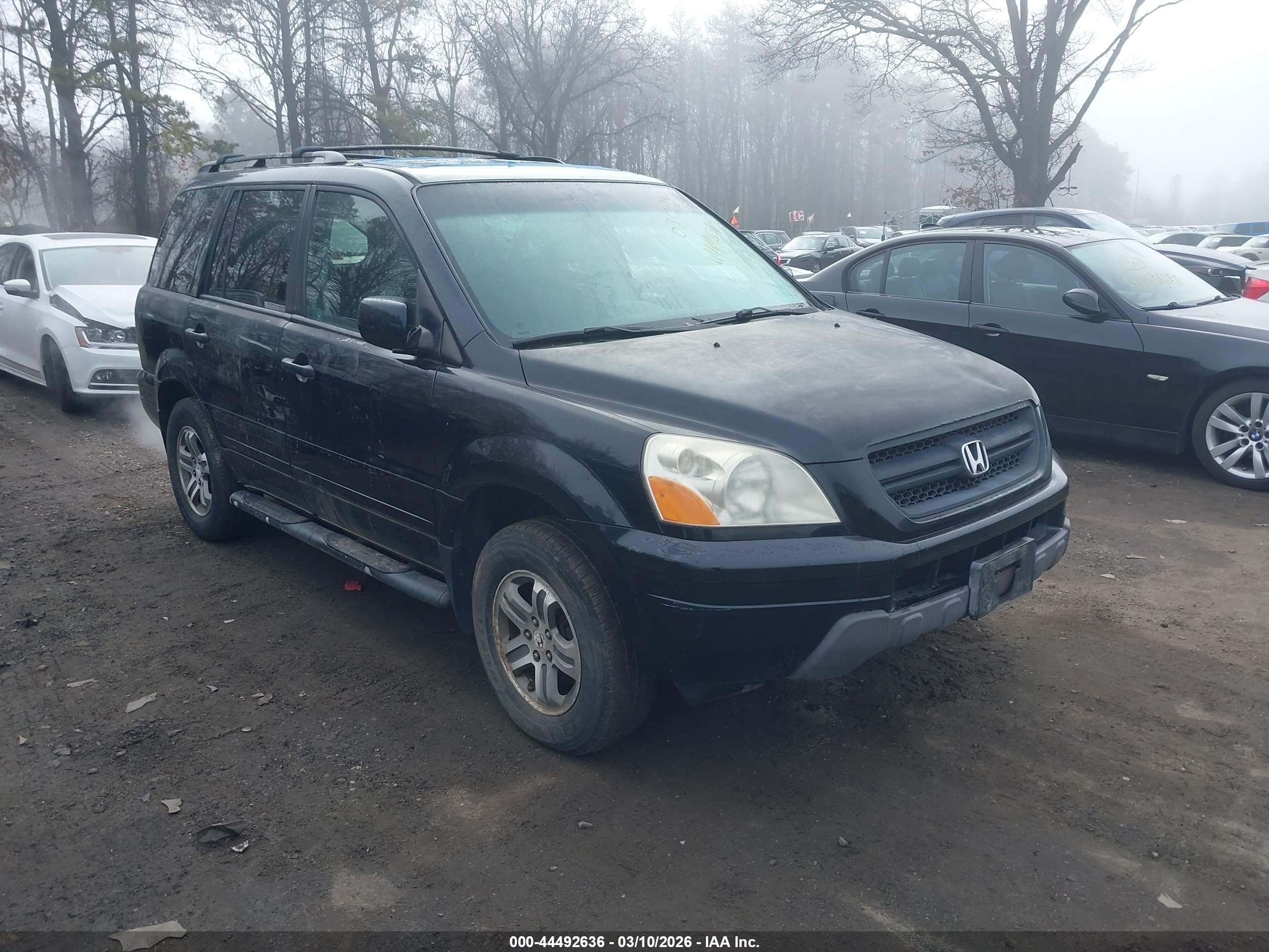 2003 Honda Pilot Ex-l Black vin: 2HKYF18703H532848