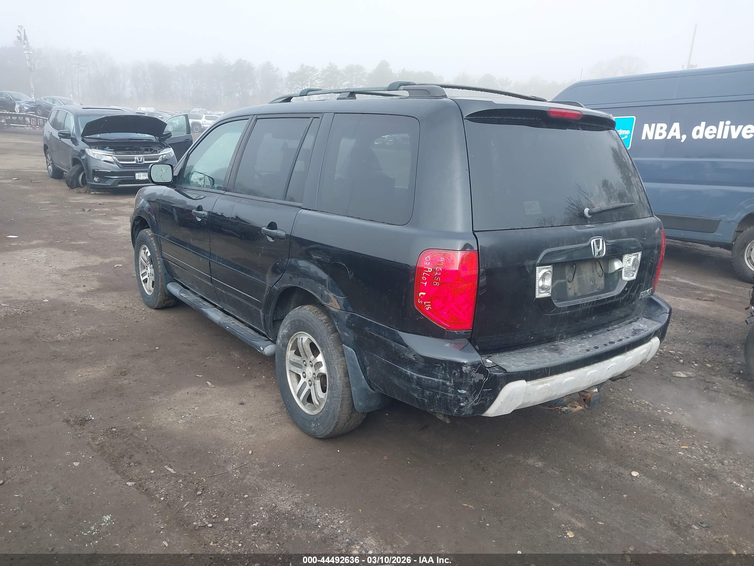 2003 Honda Pilot Ex-l Black vin: 2HKYF18703H532848